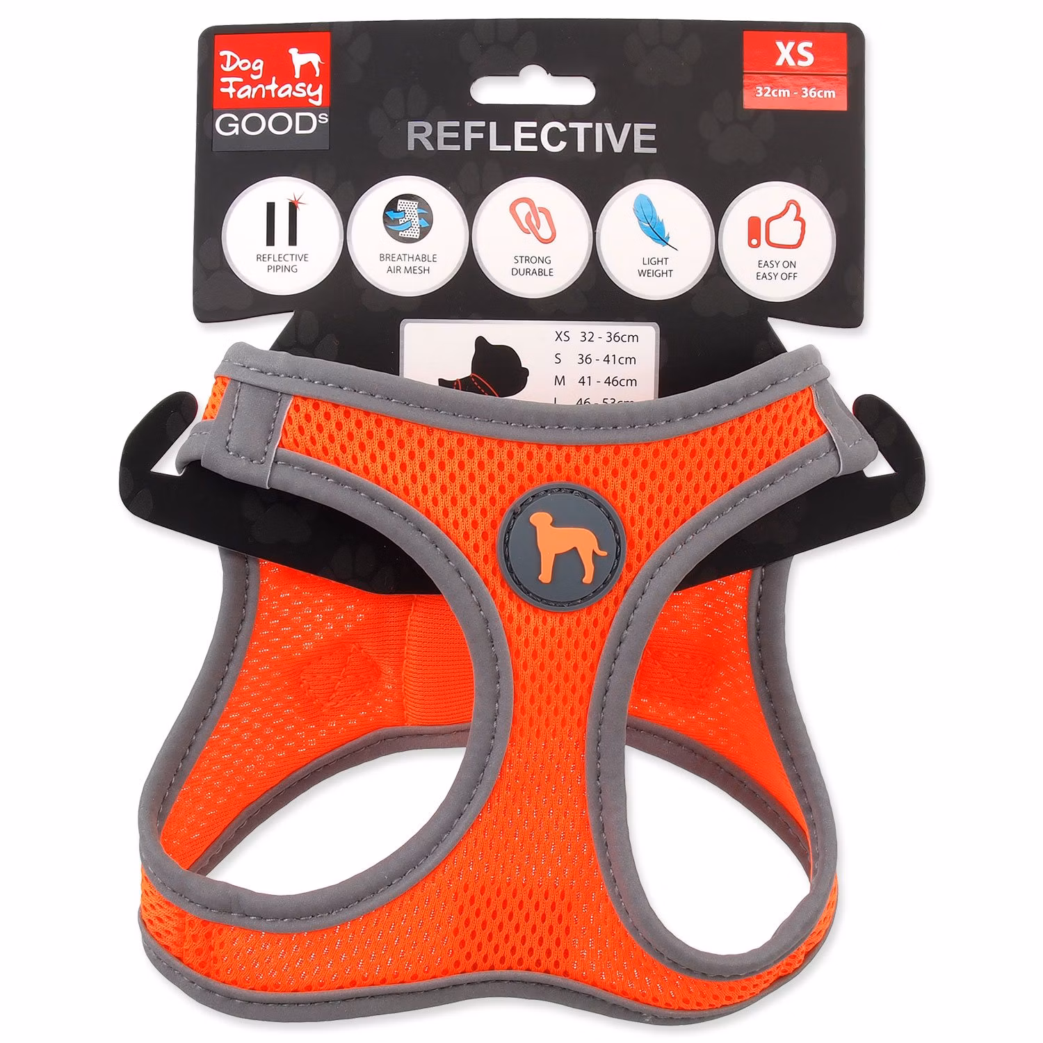 Postroj Dog Fantasy Puppy XS oranžový 32-36cm