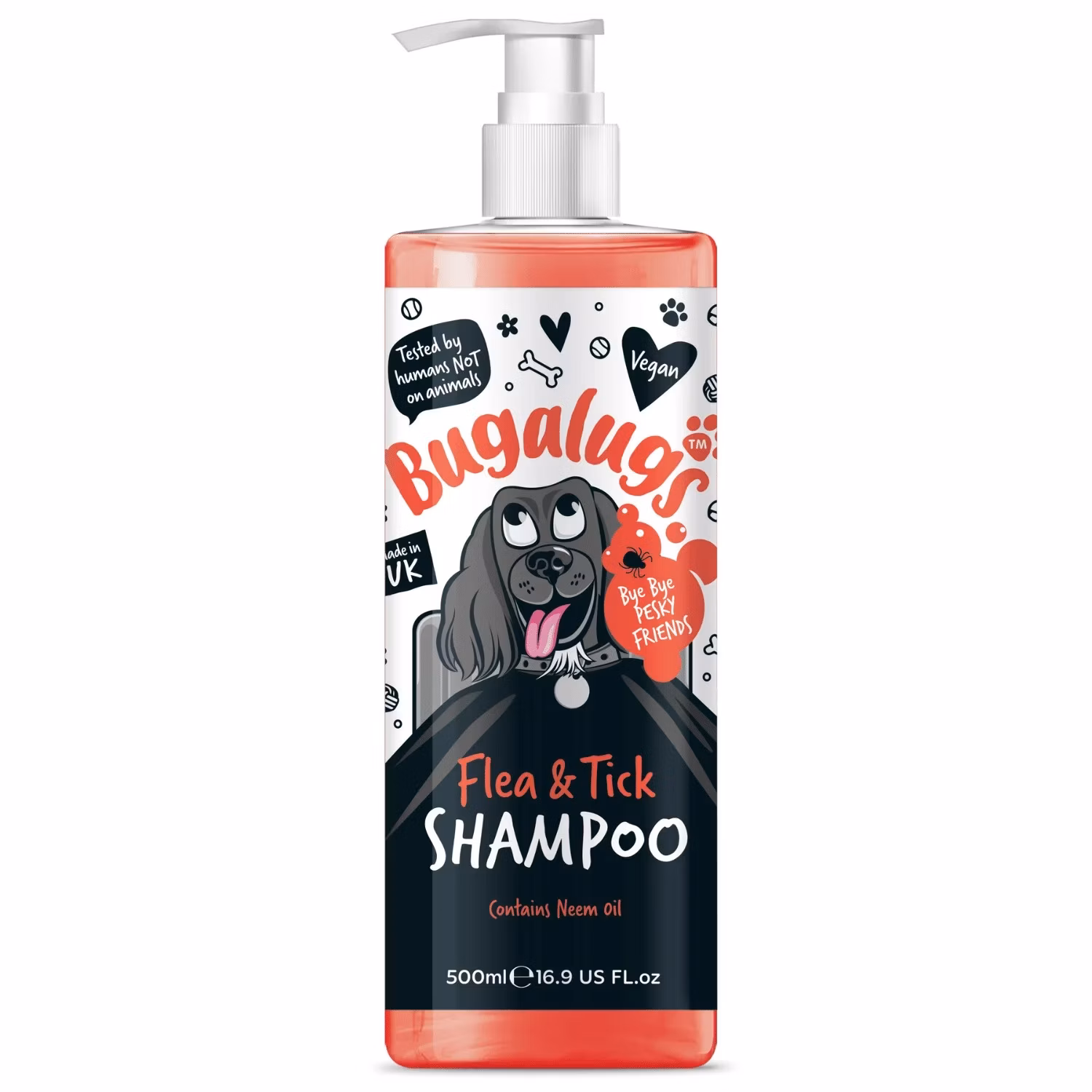 Bugalugs šampón pre psov proti blchám a kliešťom - 500 ml