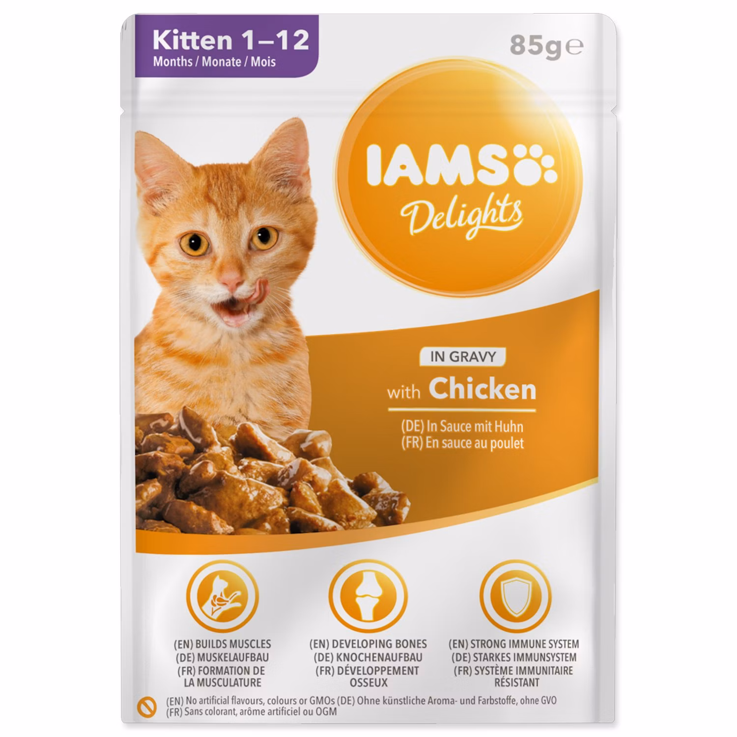 Kapsička IAMS Delights Kitten kura v omáčke 85g