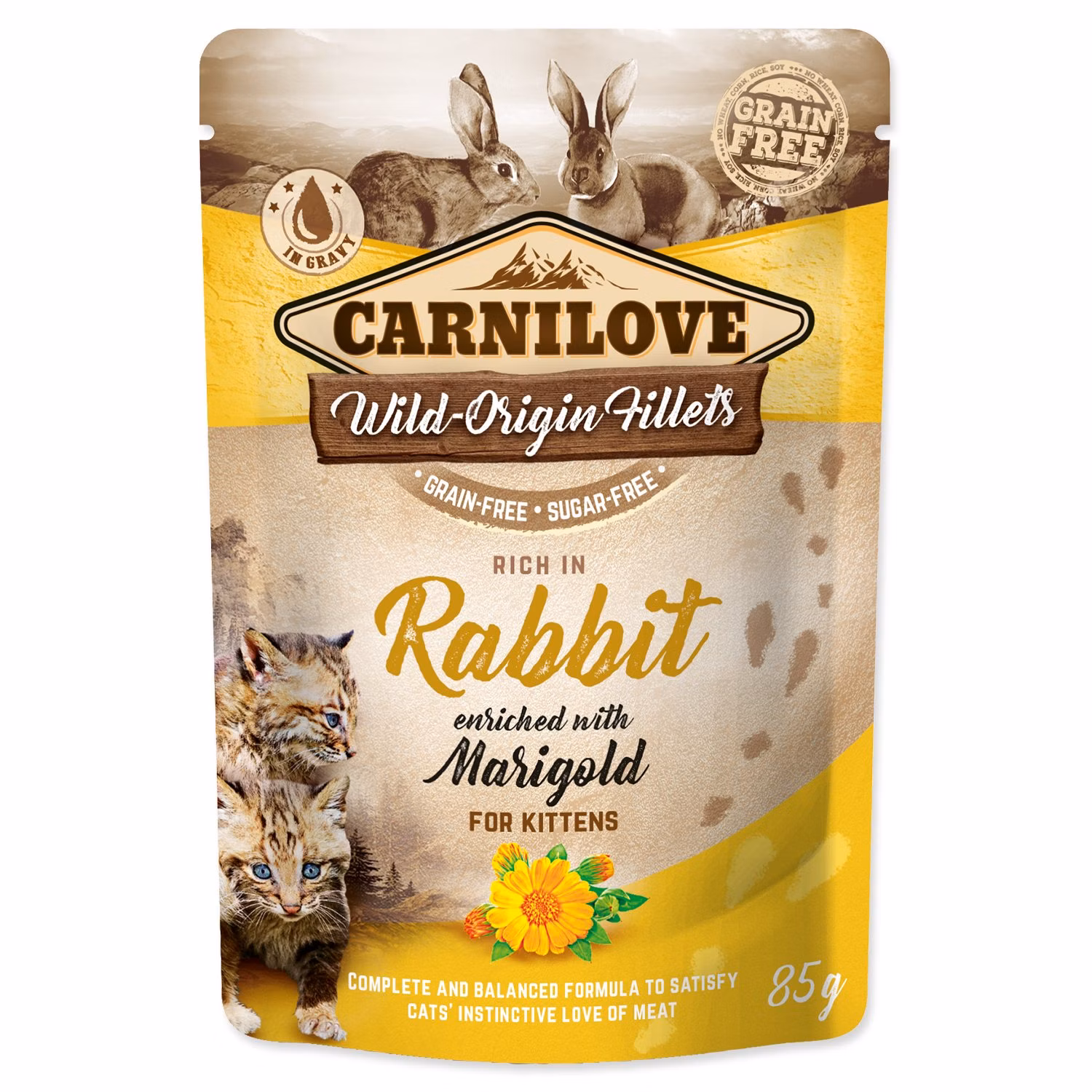 Kapsička Carnilove Cat Kitten králik a nechtík lekársky 85g