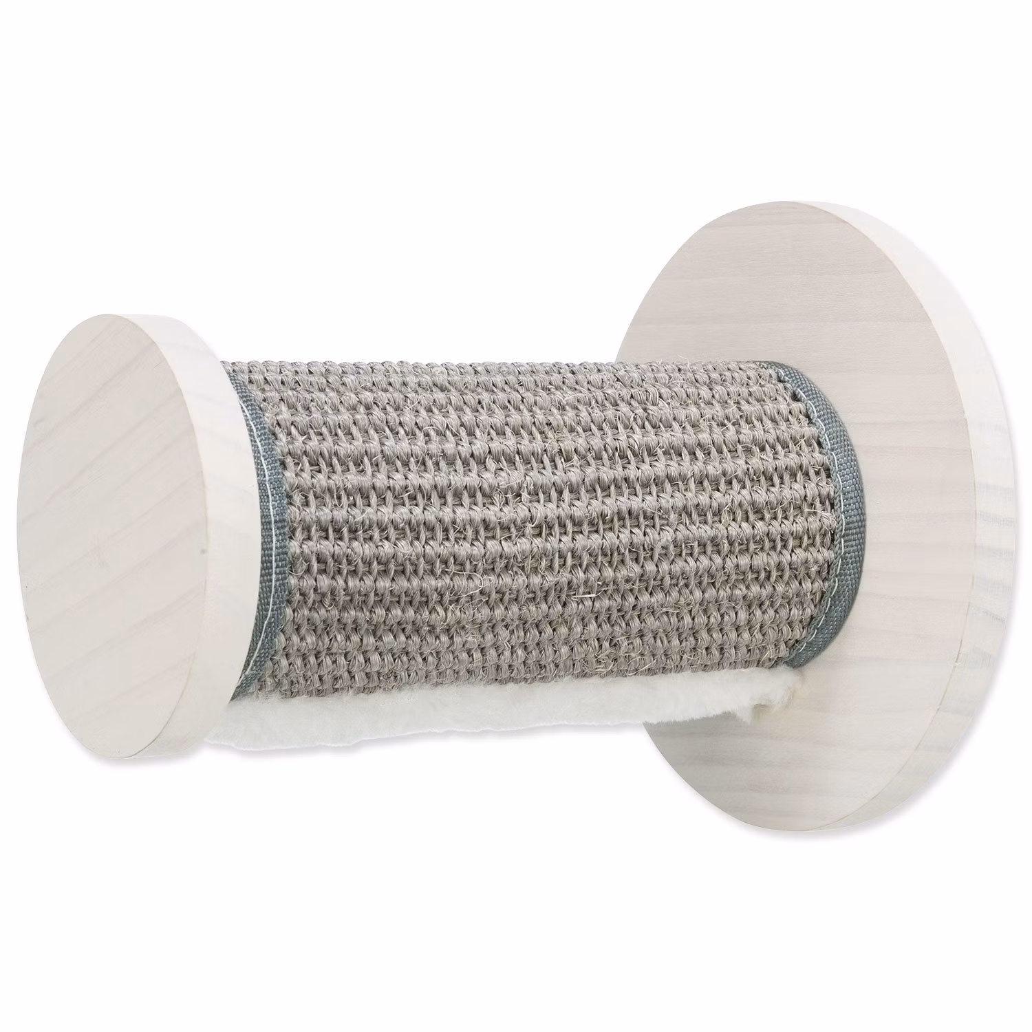 Climbing step for wall, sisal/pine wood, ø 18 × 22 cm, white/grey