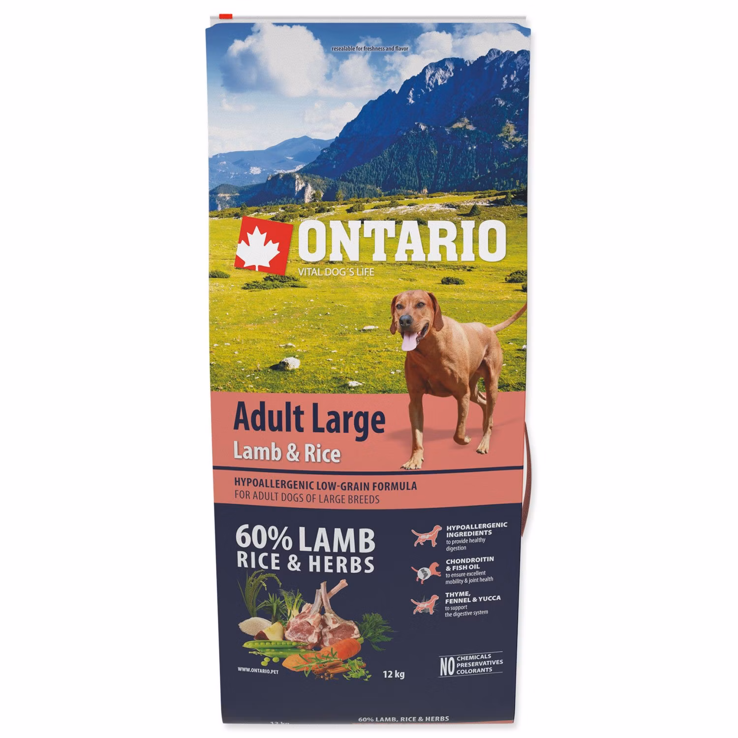 Krmivo Ontario Adult Large Lamb & Rice 12kg