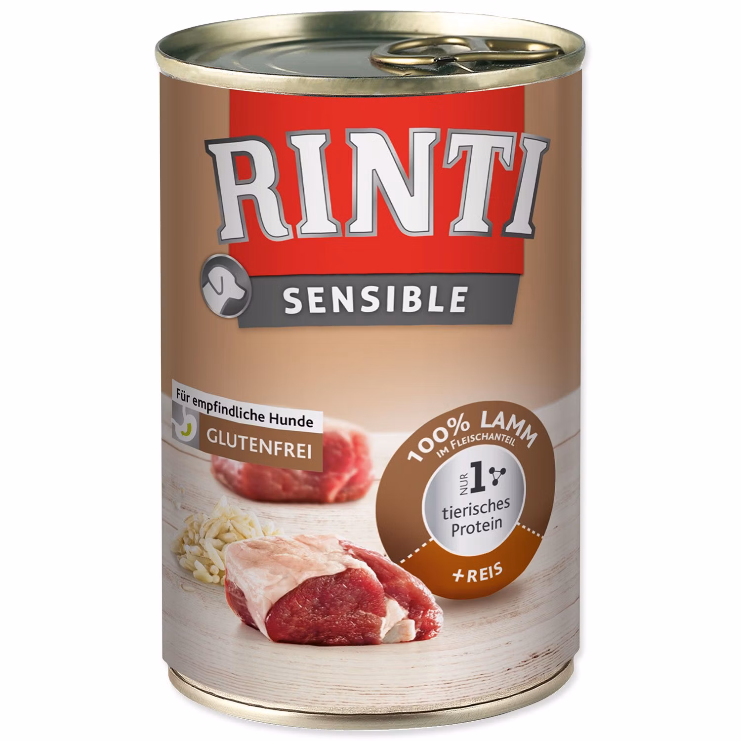 Konzerva Rinti sensible Adult jahňa a ryža 400g