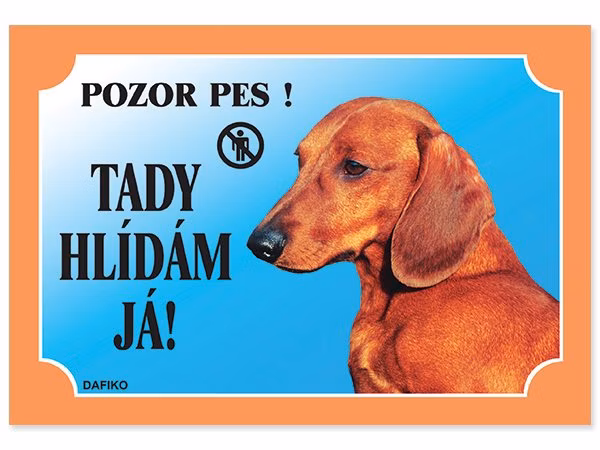 Tabuľka Dafiko jazvečík hladkosrstý