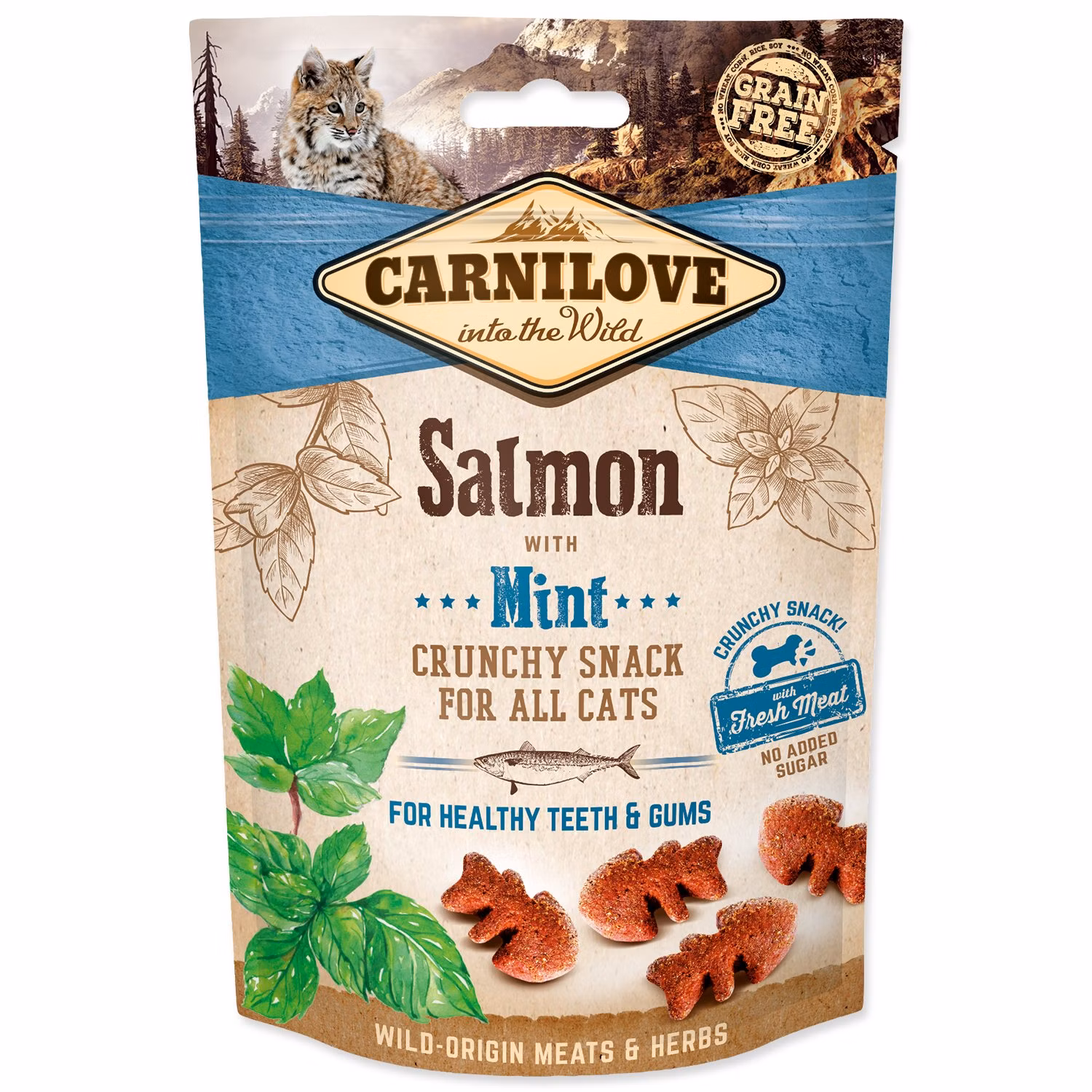 Pochúťka Carnilove Cat Crunchy Snack losos s mätou 50g