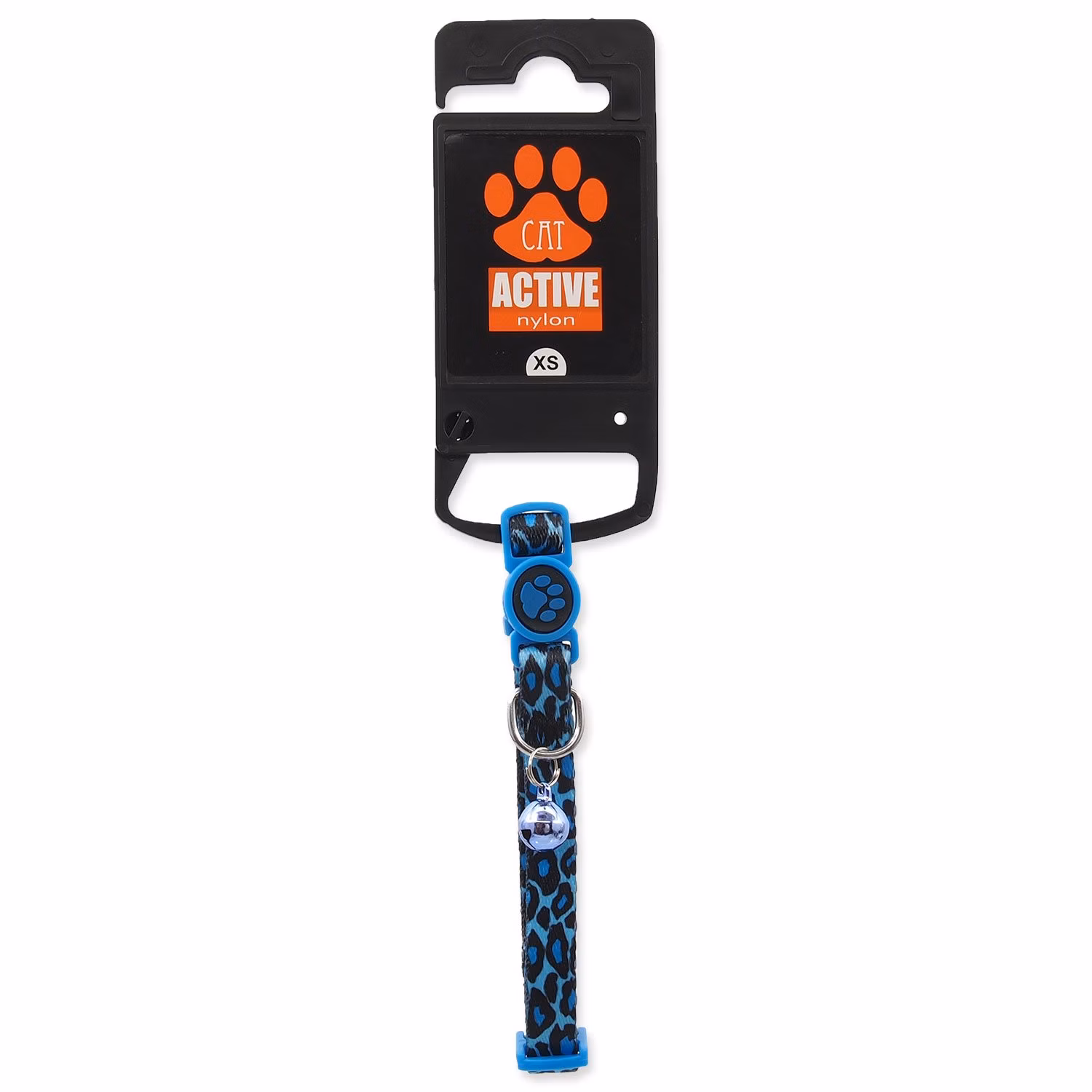 Obojok Active Cat nylon XS leopard modrý 1x19-31cm