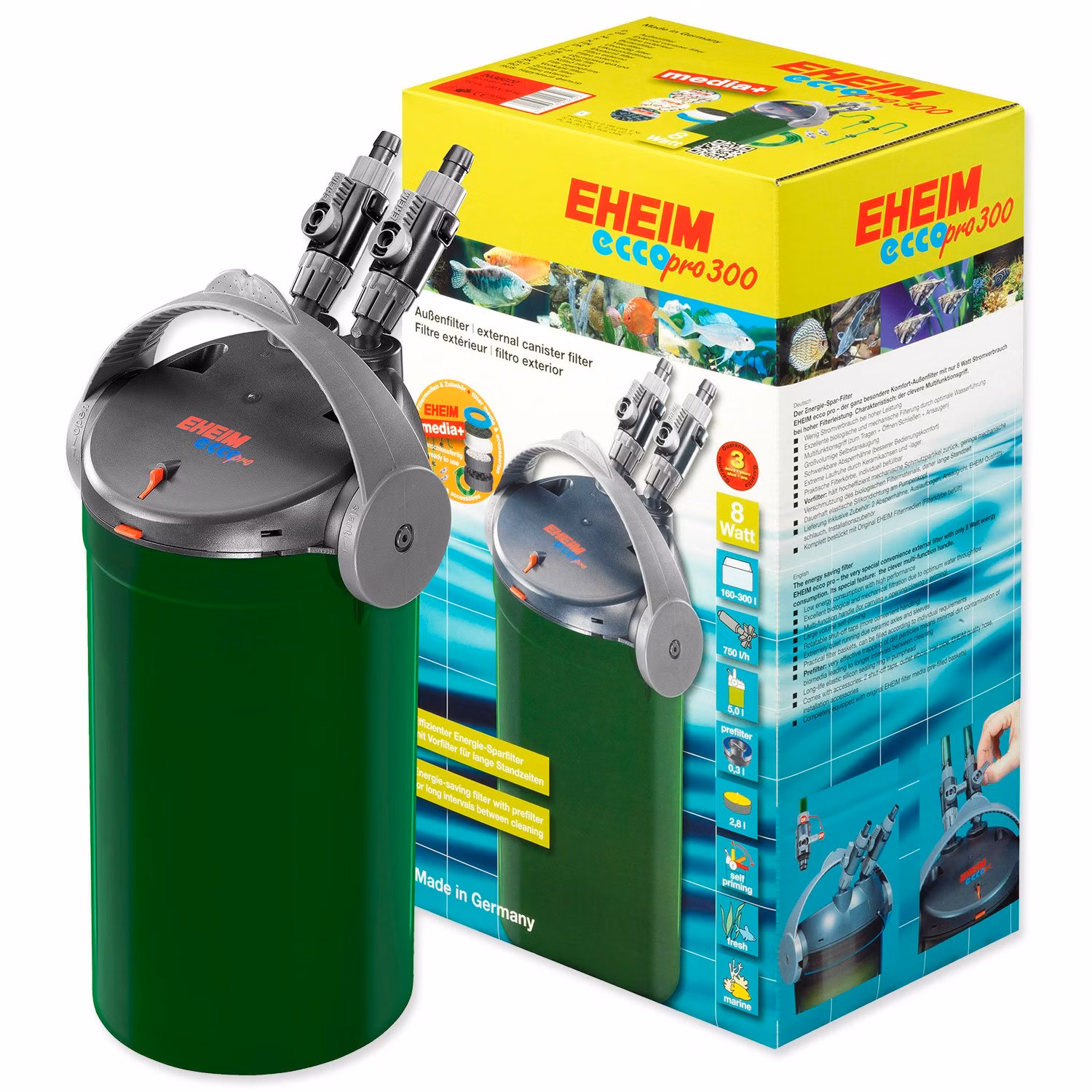 Filter Eheim Ecco pre 300 vonkajší, s náplňou 750l/h