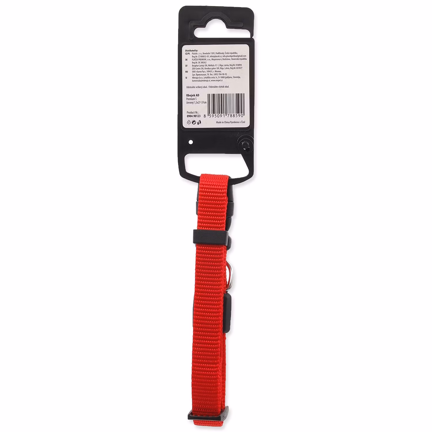 Obojok Active Dog Premium S červený 1,5x27-37cm