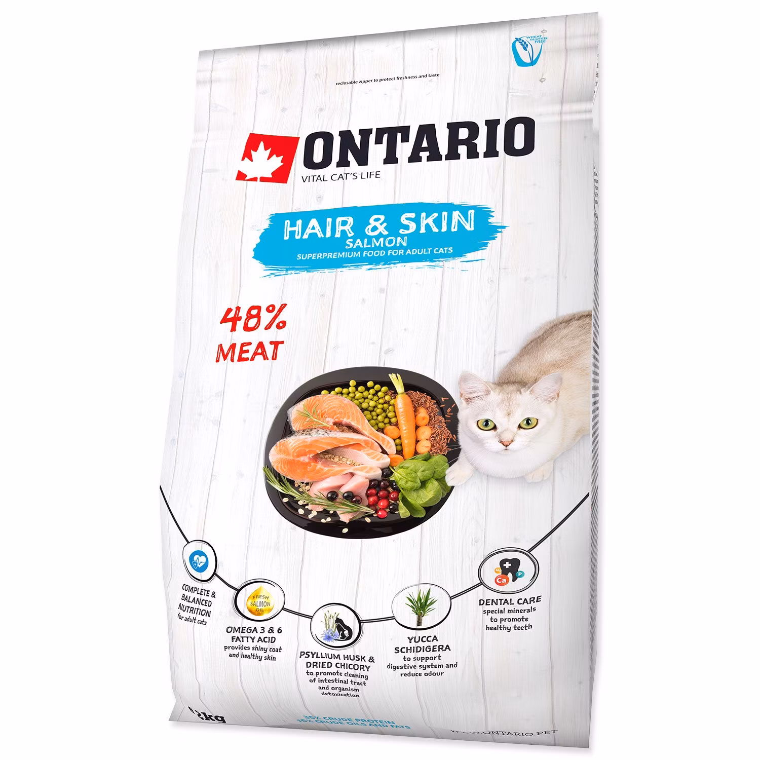 Krmivo Ontario Cat Hair & Skin 2kg
