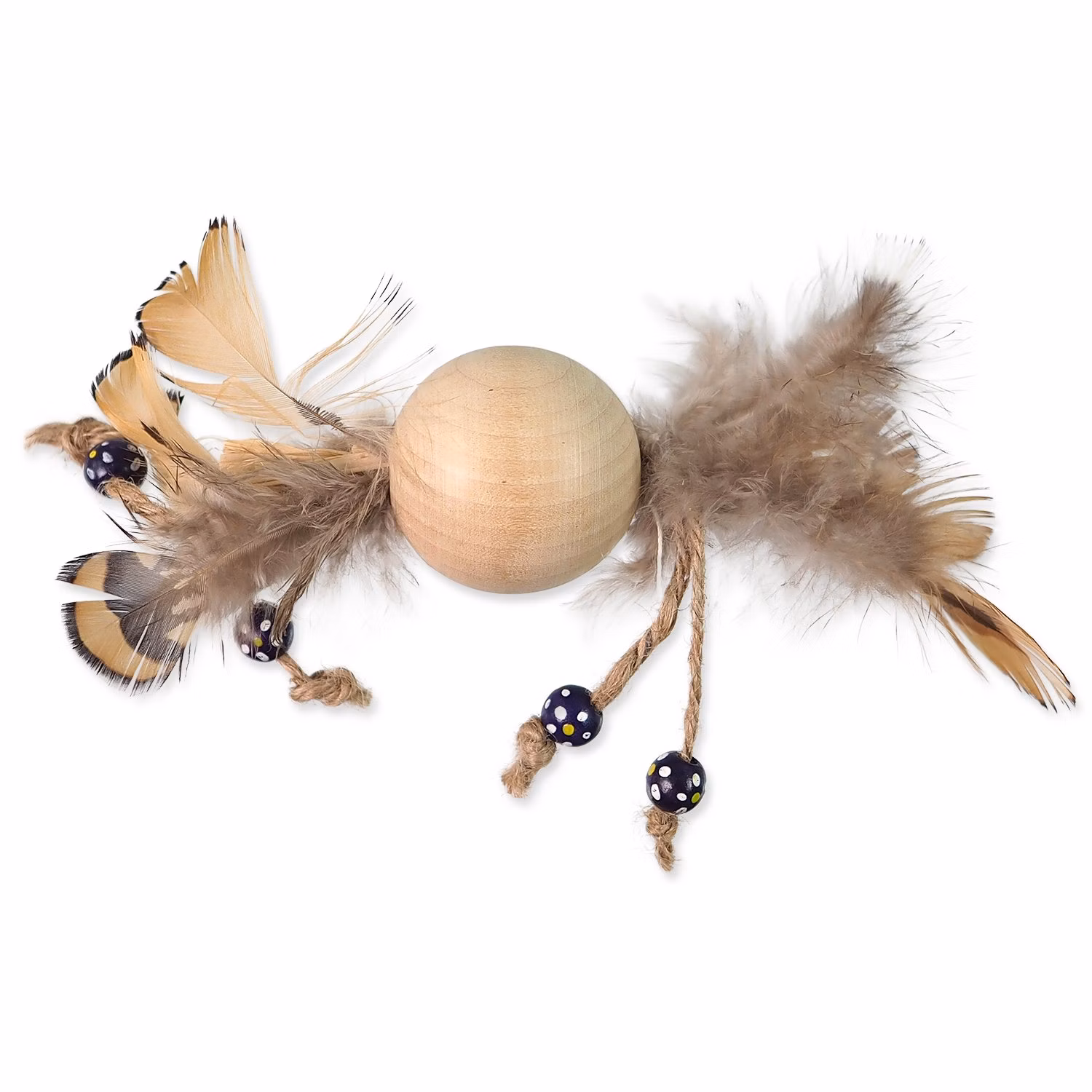 Hračka Magic Cat Wooden Toy gulička s pierkami mix 16cm