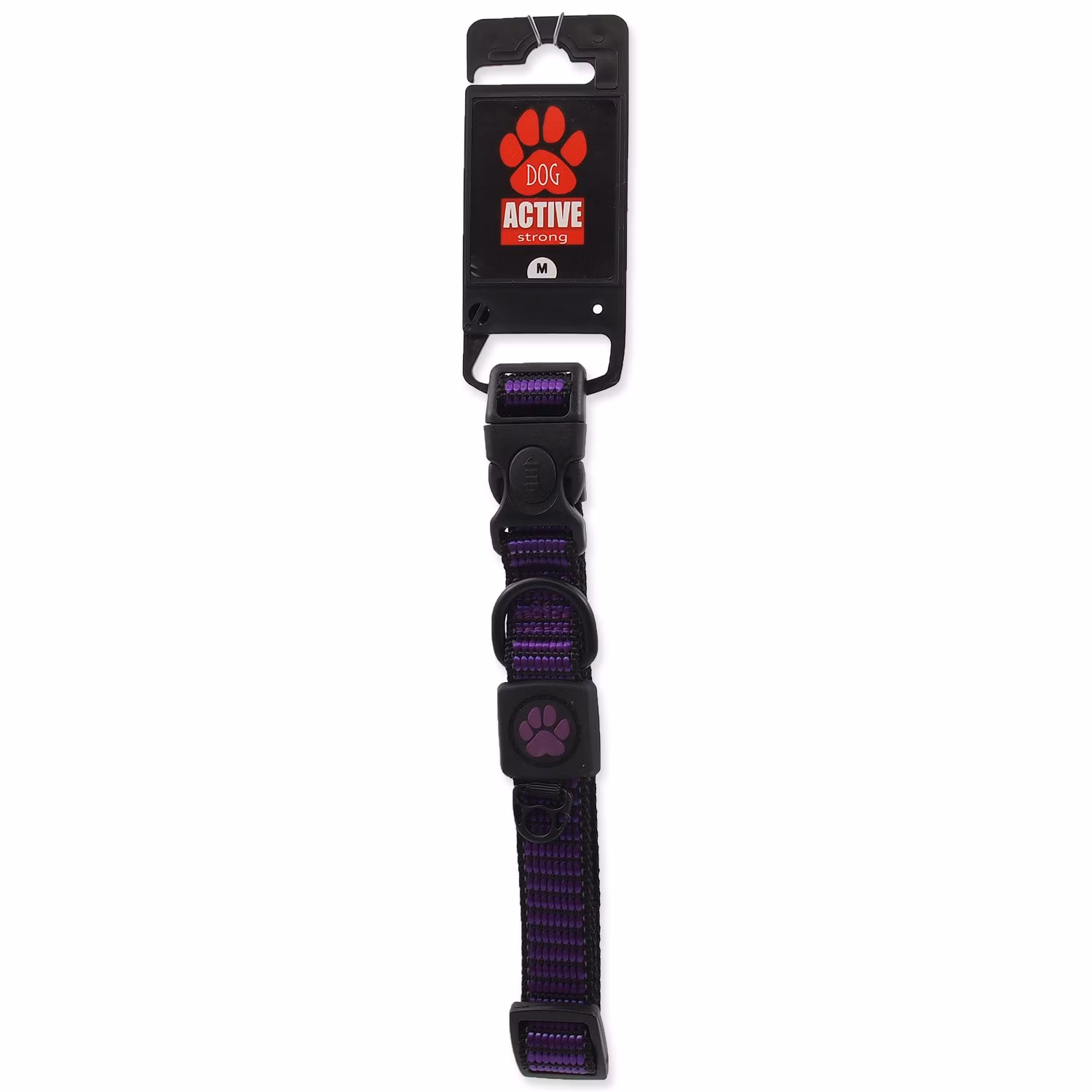 Obojok Active Dog Strong M fialový 2x34-49cm