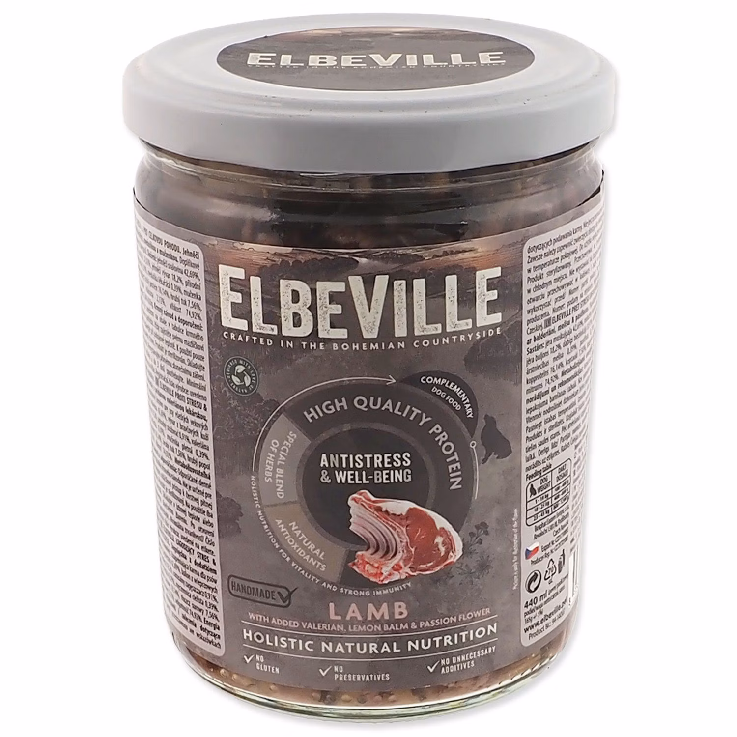 Pohár sklenený Elbeville Dog Tranquility & Well-being, jahňacie s valeriánou lekárskou 440ml