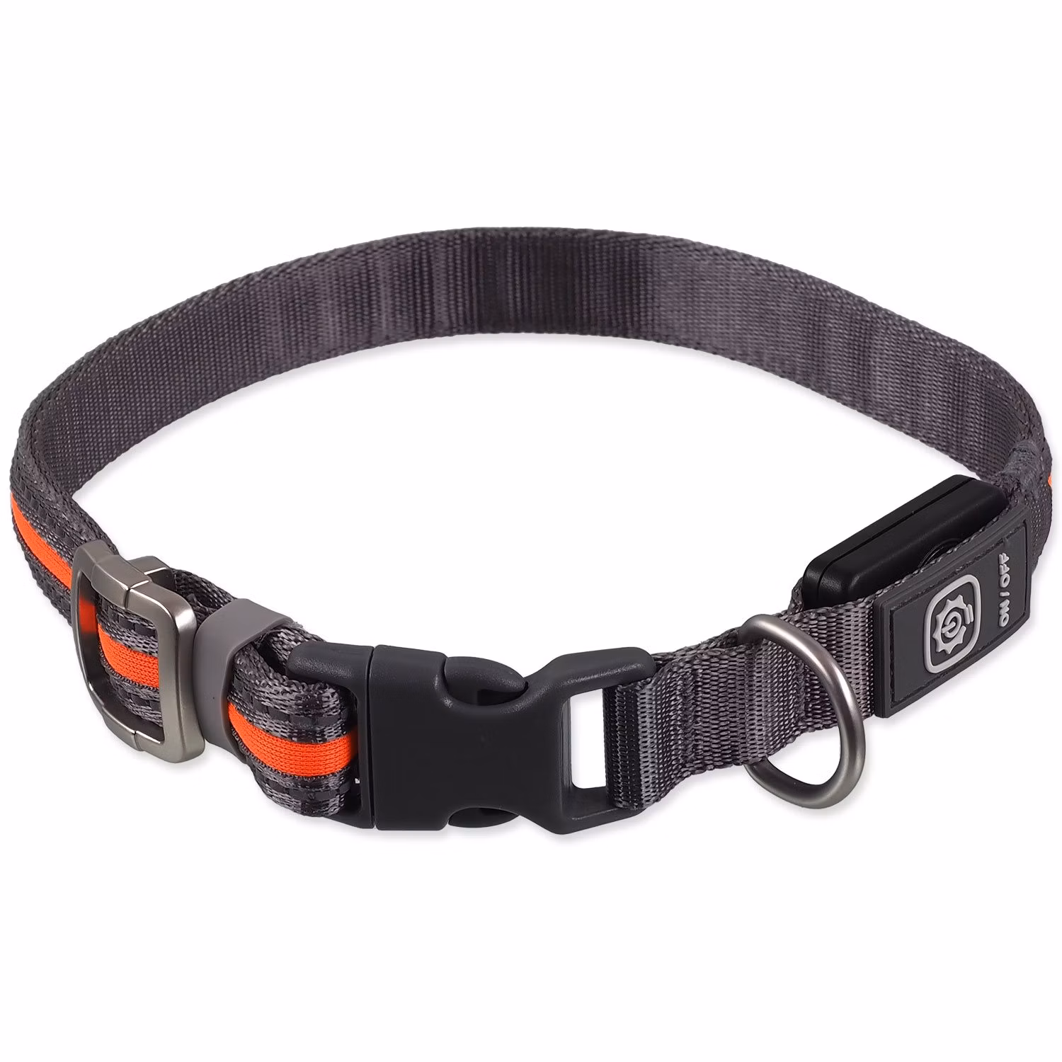 Obojok Dog Fantasy USB LED nylonový svietiaci M-L oranžový 2,5x45-65cm