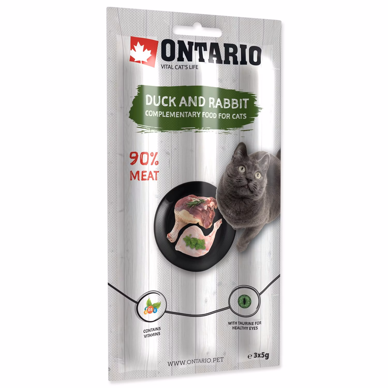 Pochúťka Ontario kačka a králik, tyčinky 3x5g
