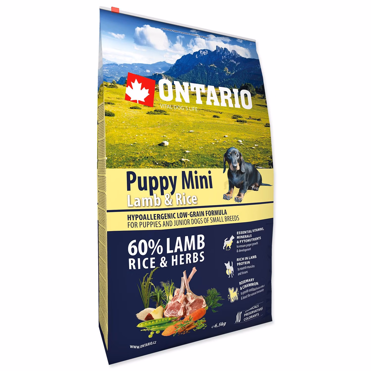 Krmivo Ontario Puppy Mini Lamb & Rice 6,5kg