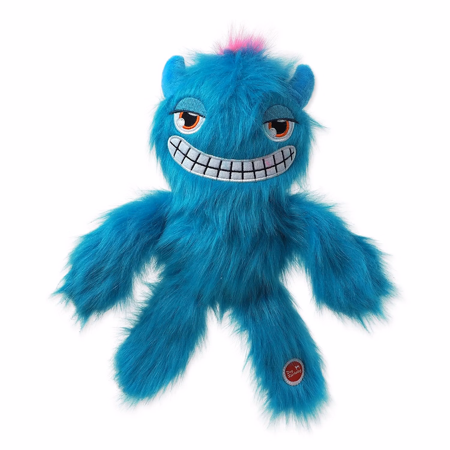 Hračka Dog Fantasy Monsters strašidlo pískacie chlpaté modré 35cm