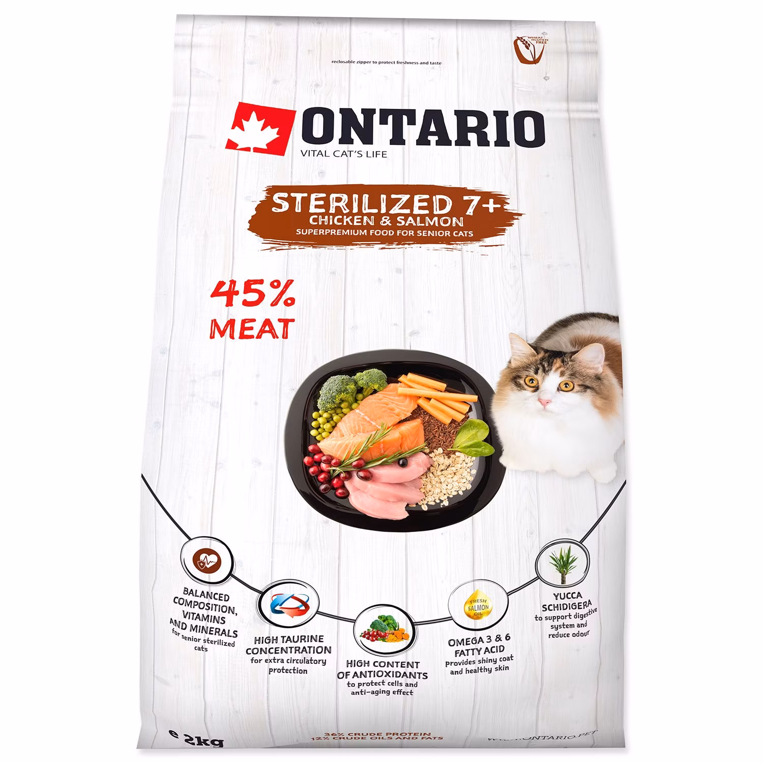 Krmivo Ontario Cat Sterilised 7+2kg