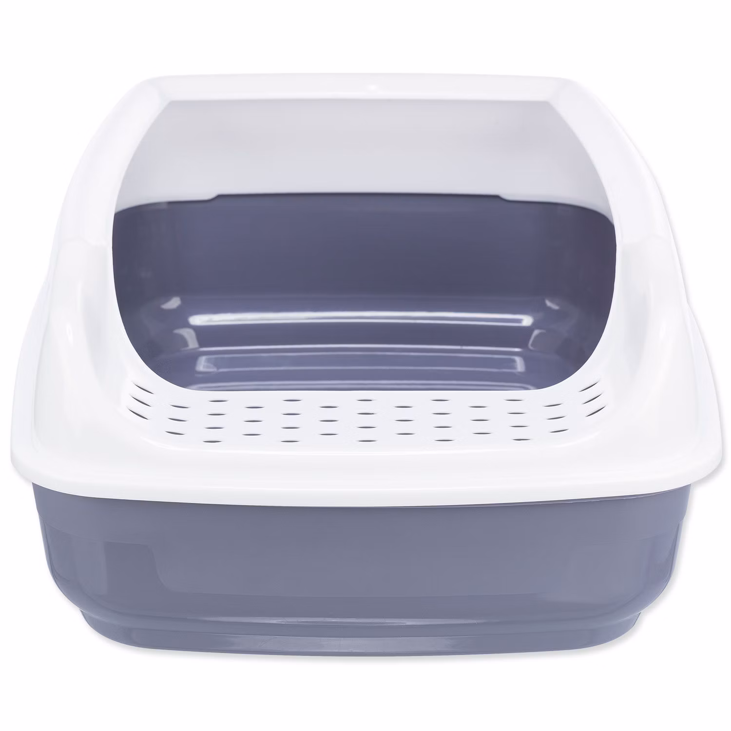 Delio cat litter tray, with rim, printed, 38 × 20 × 50 cm, grey/white