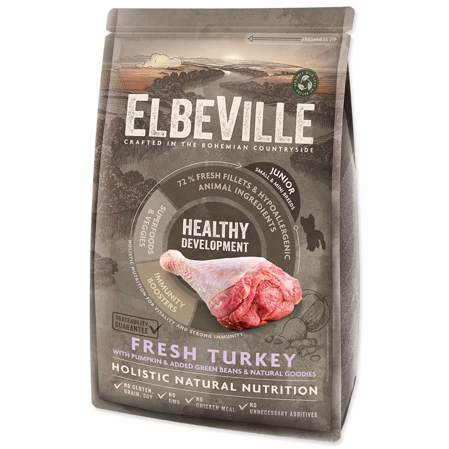 Krmivo ELBEVILLE Puppy and Junior Mini Healthy Development Fresh Turkey 1,4kg