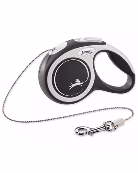 Vodítko Flexi New Comfort lanko M 5 m čierne (do 20 kg)