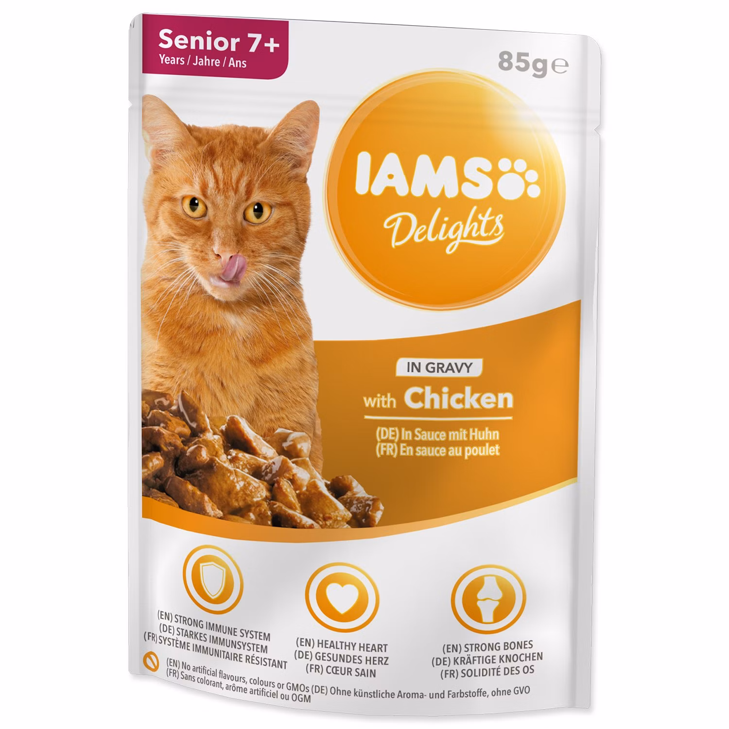 Kapsička IAMS Delights Adult Senior kura v omáčke 85g