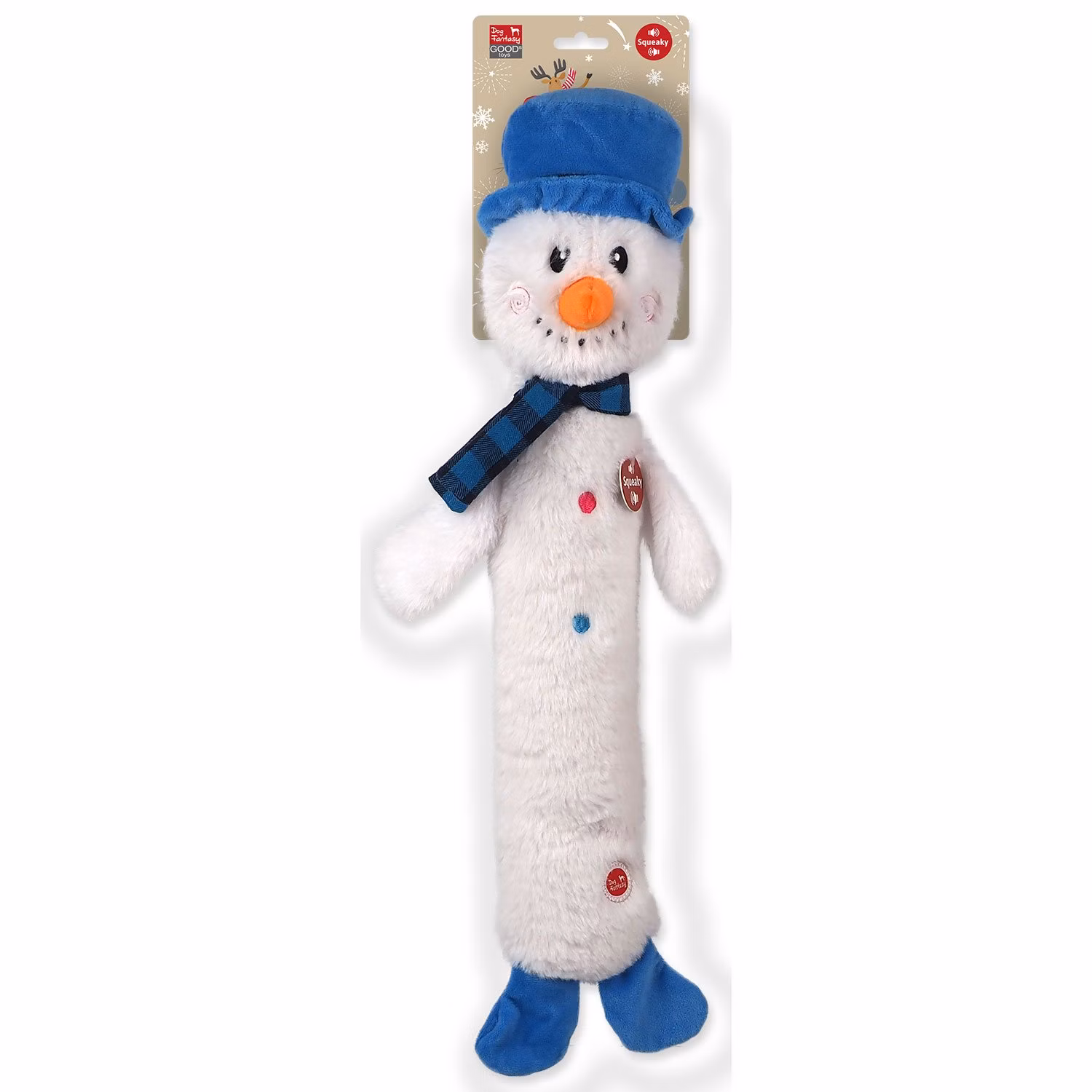 Hračka Dog Fantasy Winter Tale snehuliak plyšový, pískací 58cm