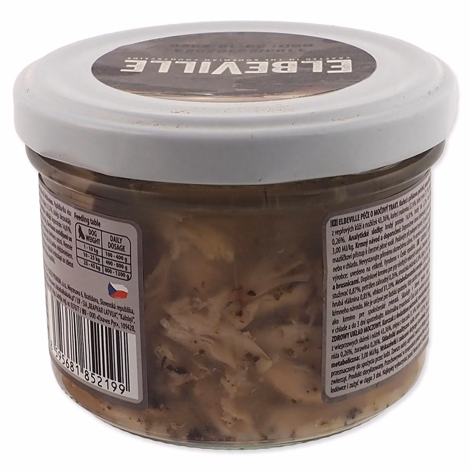 Pohár sklenený Elbeville Dog Urinary Tract Care, kuracie s pridaným petržlenom, púpavou, 220ml