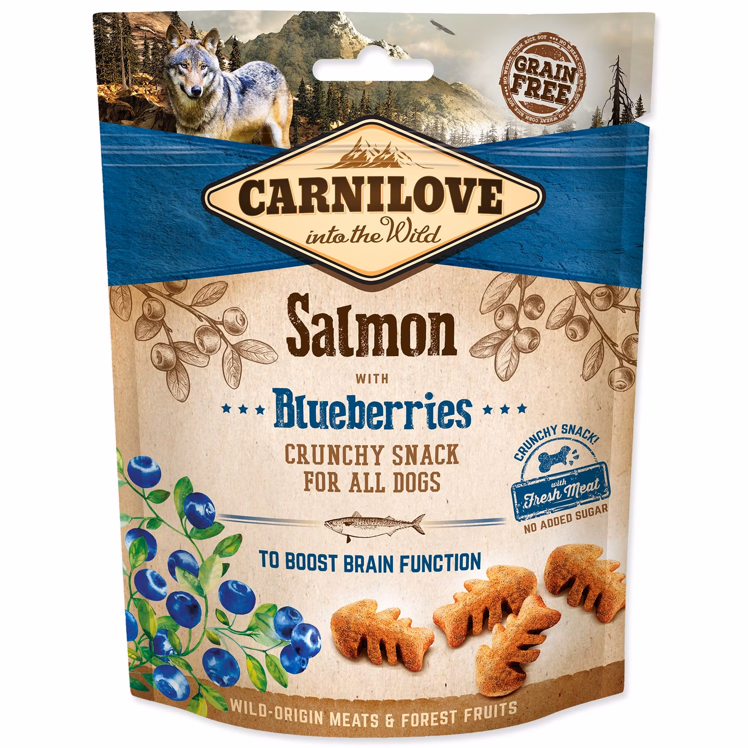 Pochúťka Carnilove Dog Crunchy Snack losos s čučoriedkami 200g