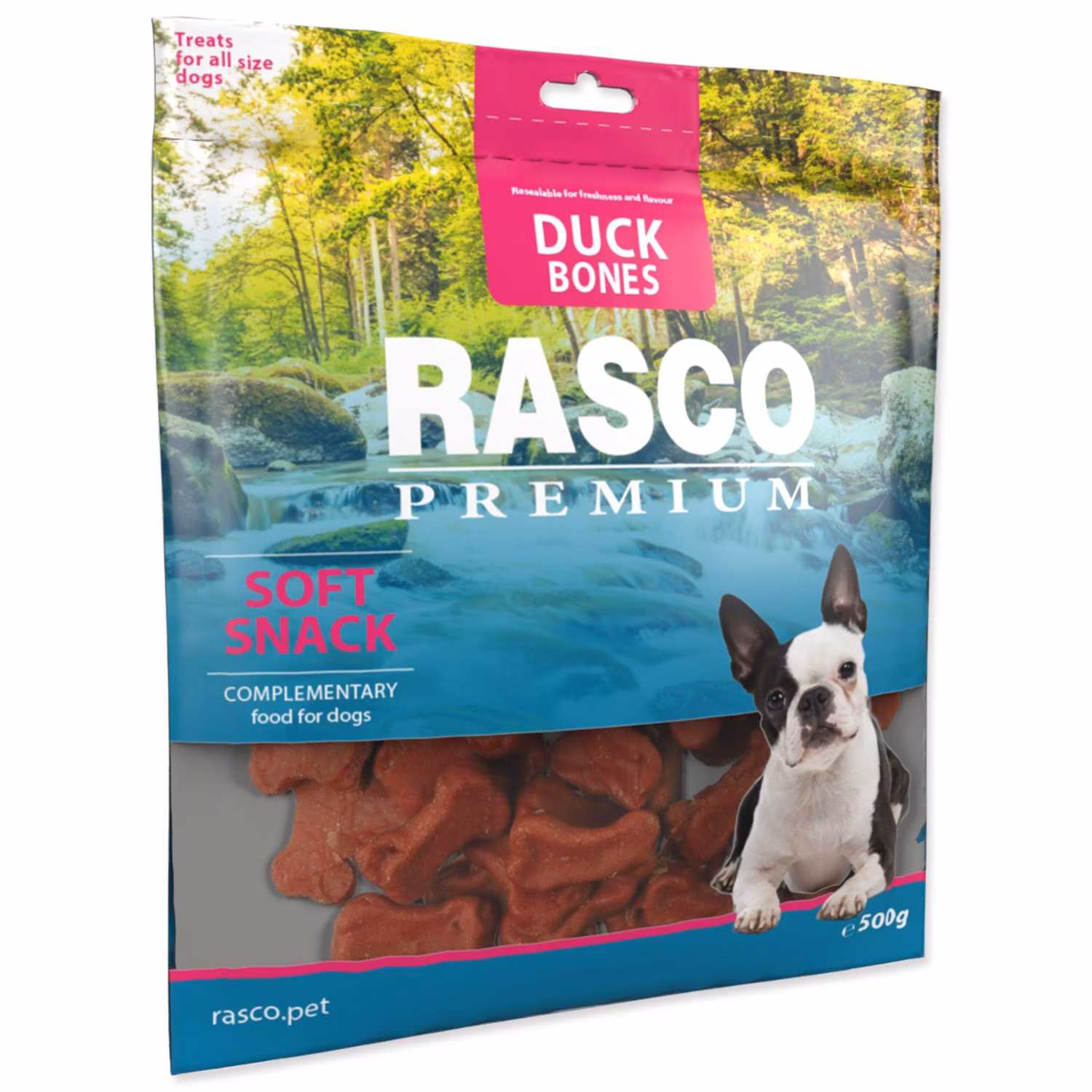 Pochúťka Rasco Premium kačka, kostičky 500g