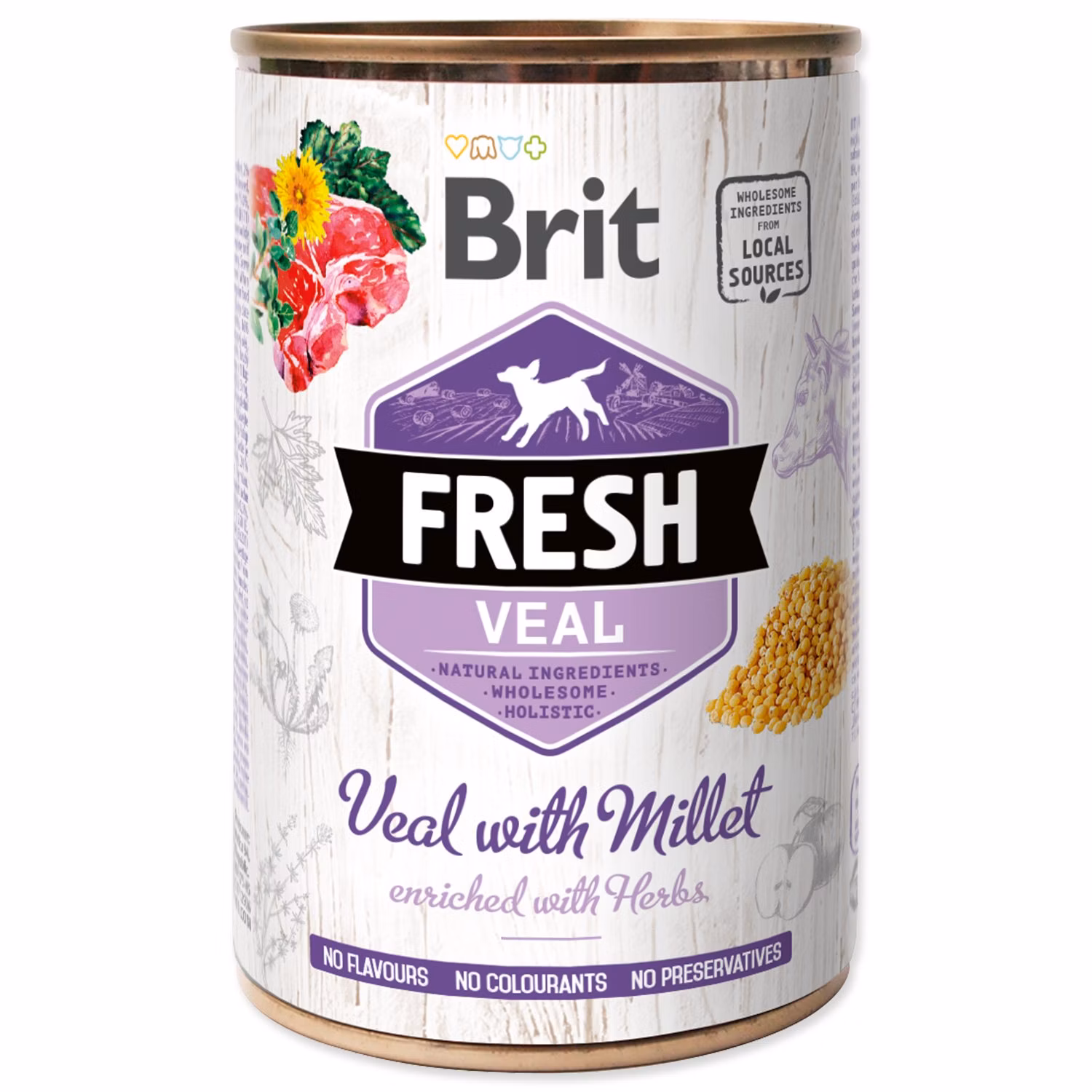 Konzerva Brit Fresh teľacie s prosom 400g