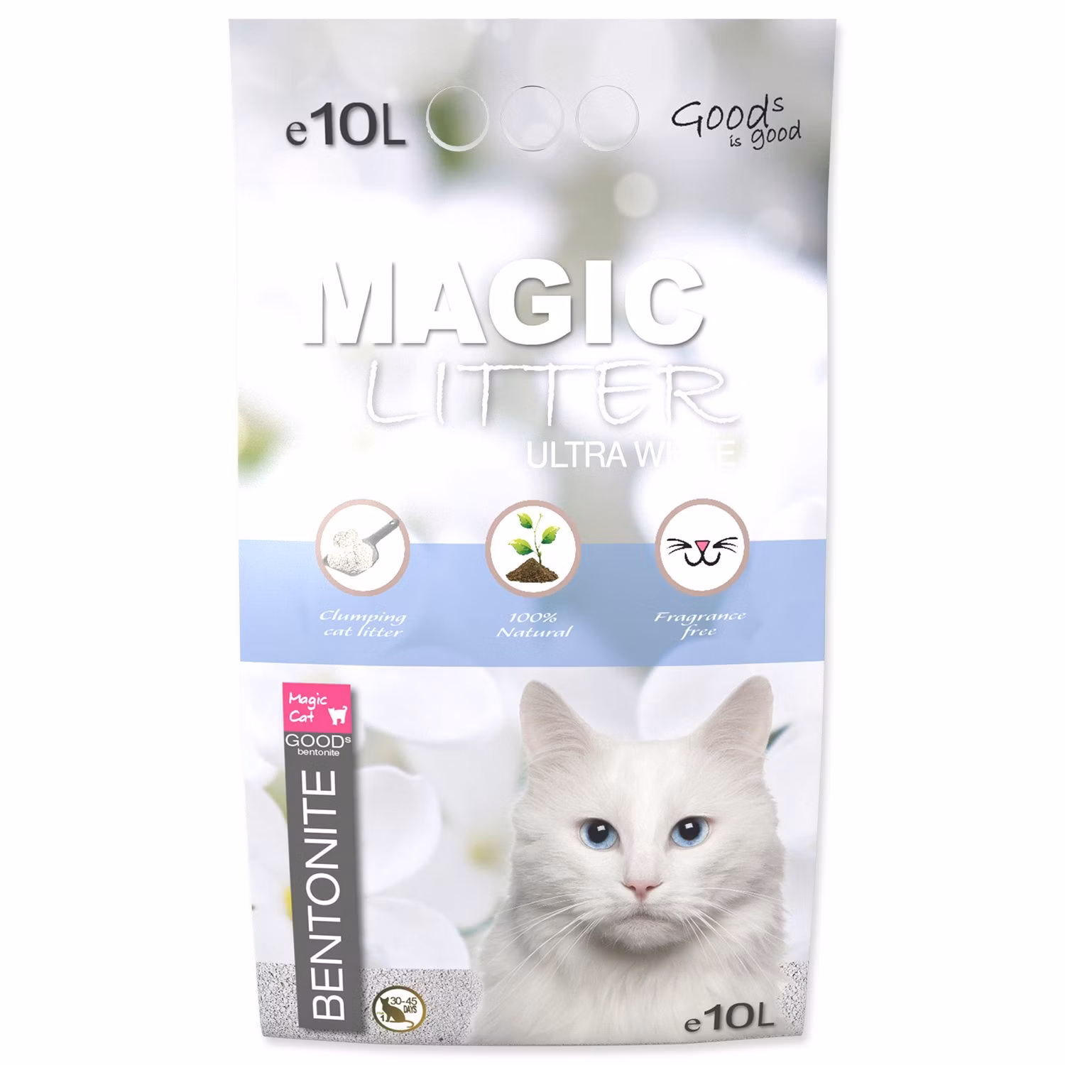 Podstielka Magic Litter Bentonite Ultra White 10L/9kg