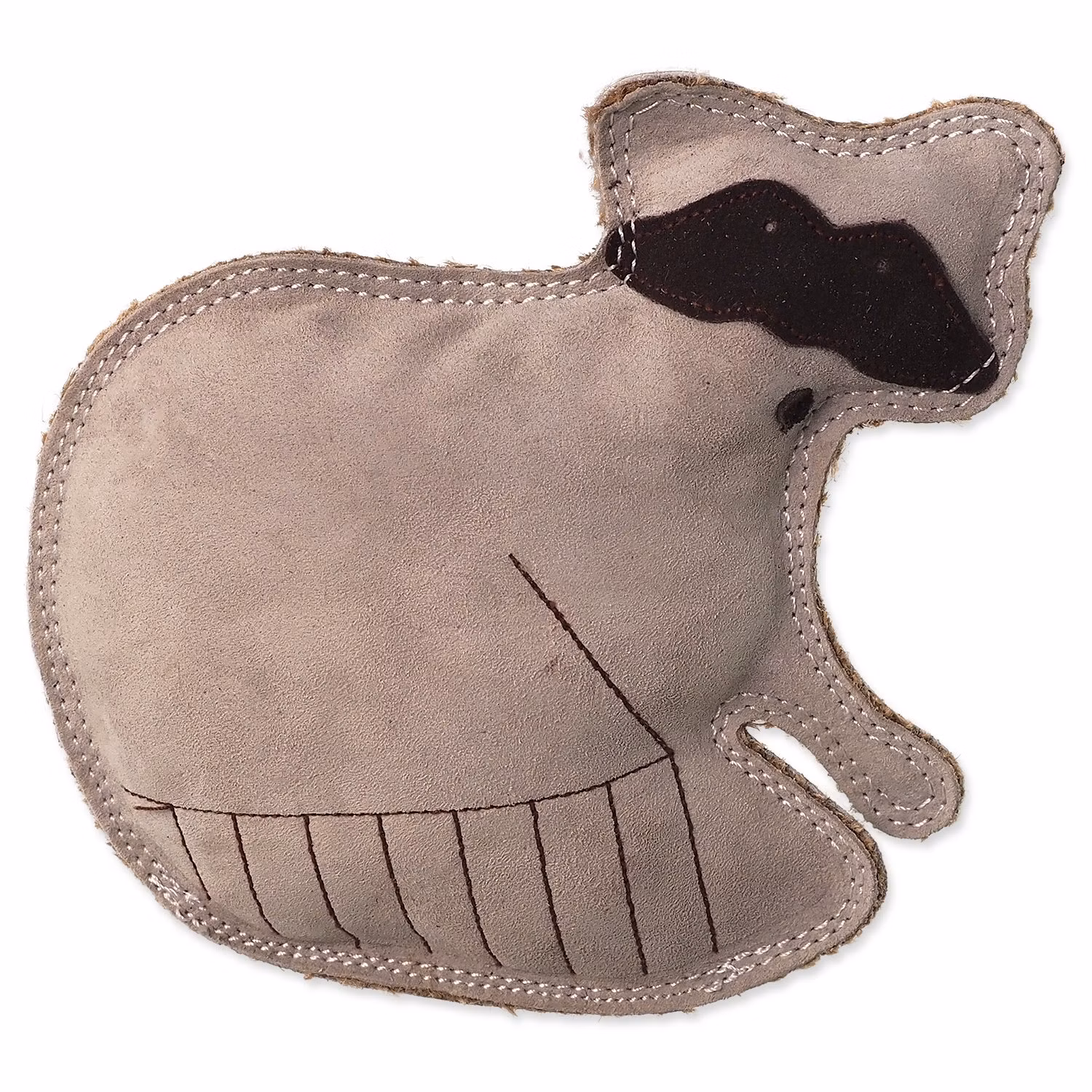 Hračka Dog Fantasy Dura-fused medvedík čistotný pískací, koža a juta 18,5cm