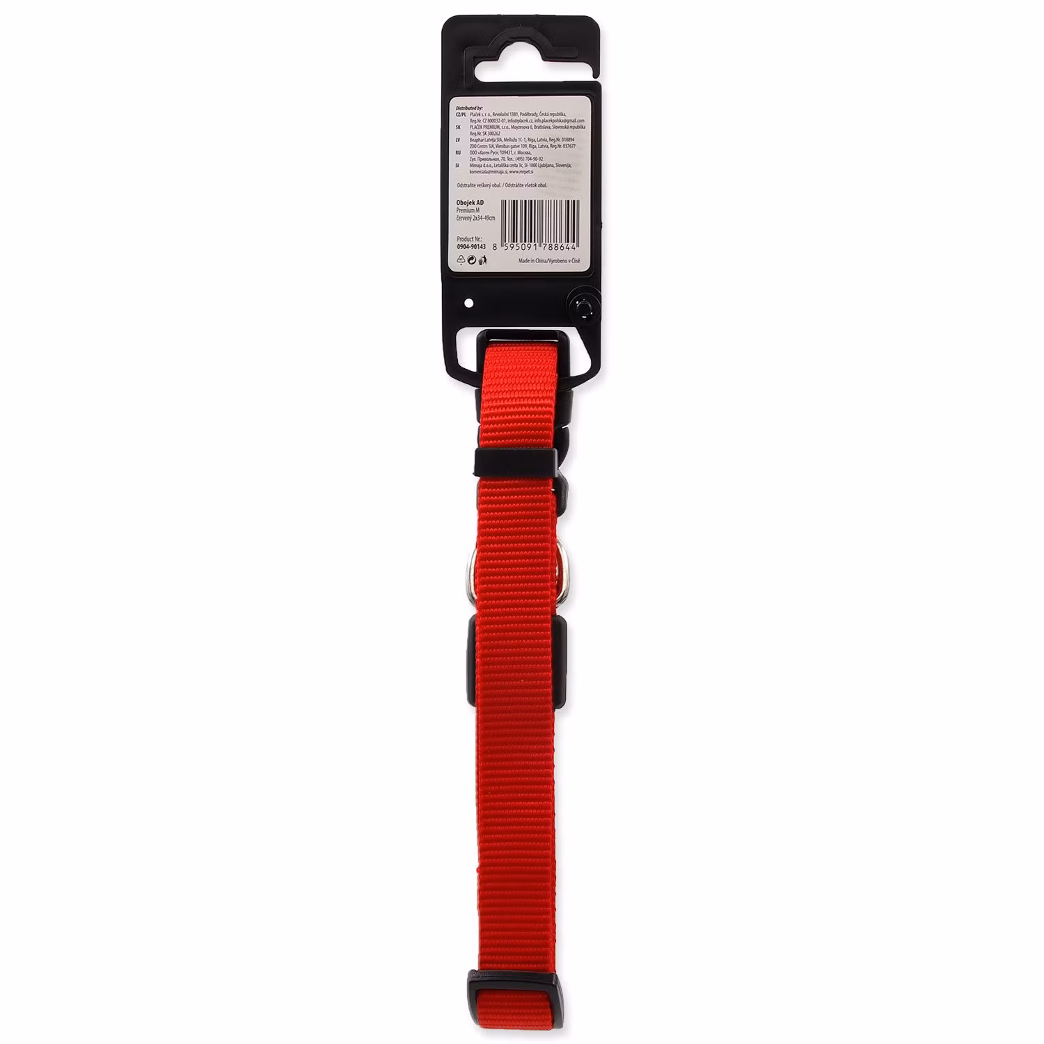 Obojok Active Dog Premium M červený 2x34-49cm