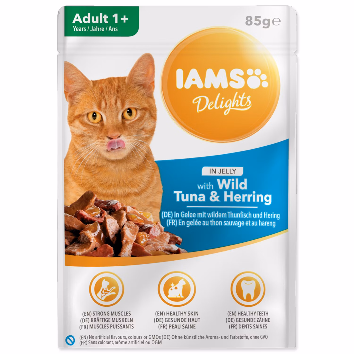 Kapsička IAMS Delights Adult tuniak a sleď v želé 85g