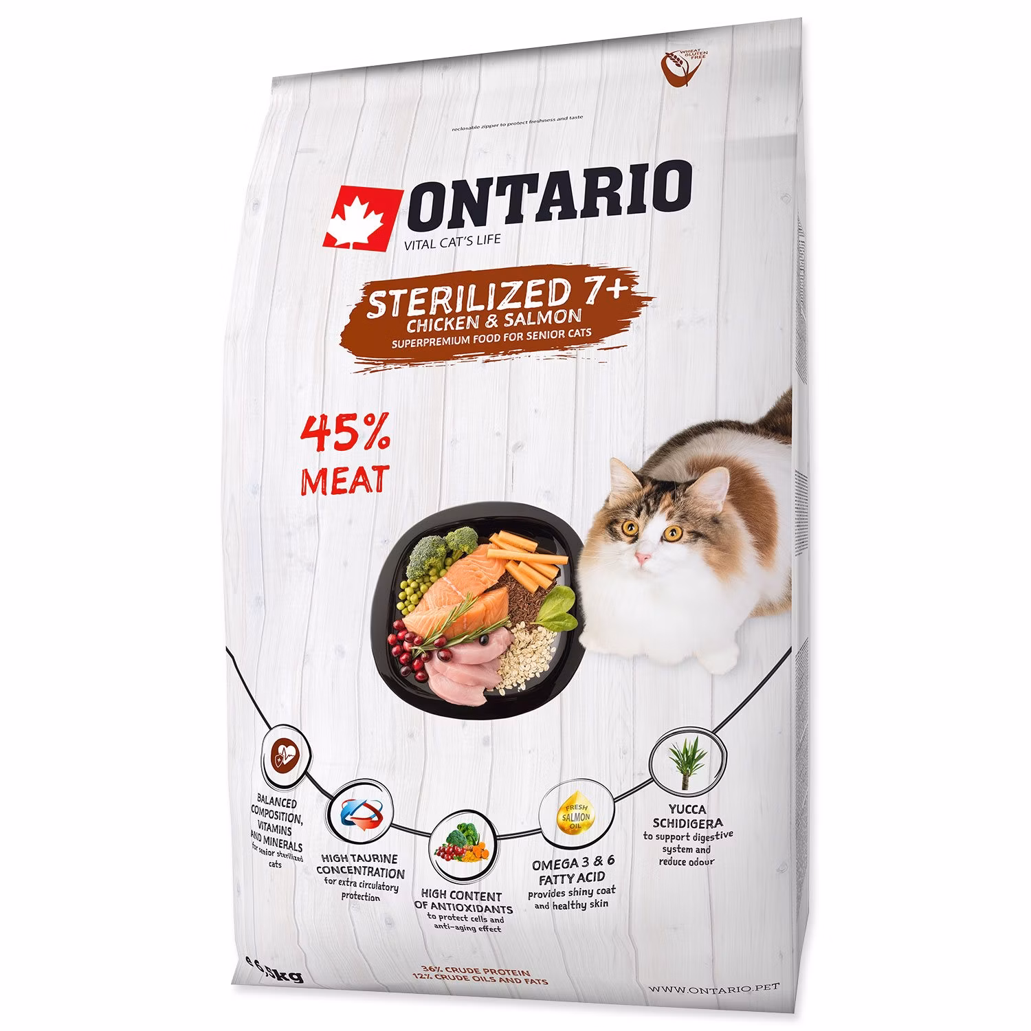Krmivo Ontario Cat Sterilised 7+6,5kg