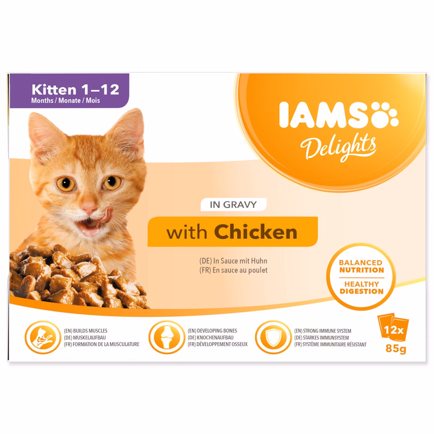 Kapsička IAMS Delights Kitten multipack v omáčke 1020g (12x85gr)