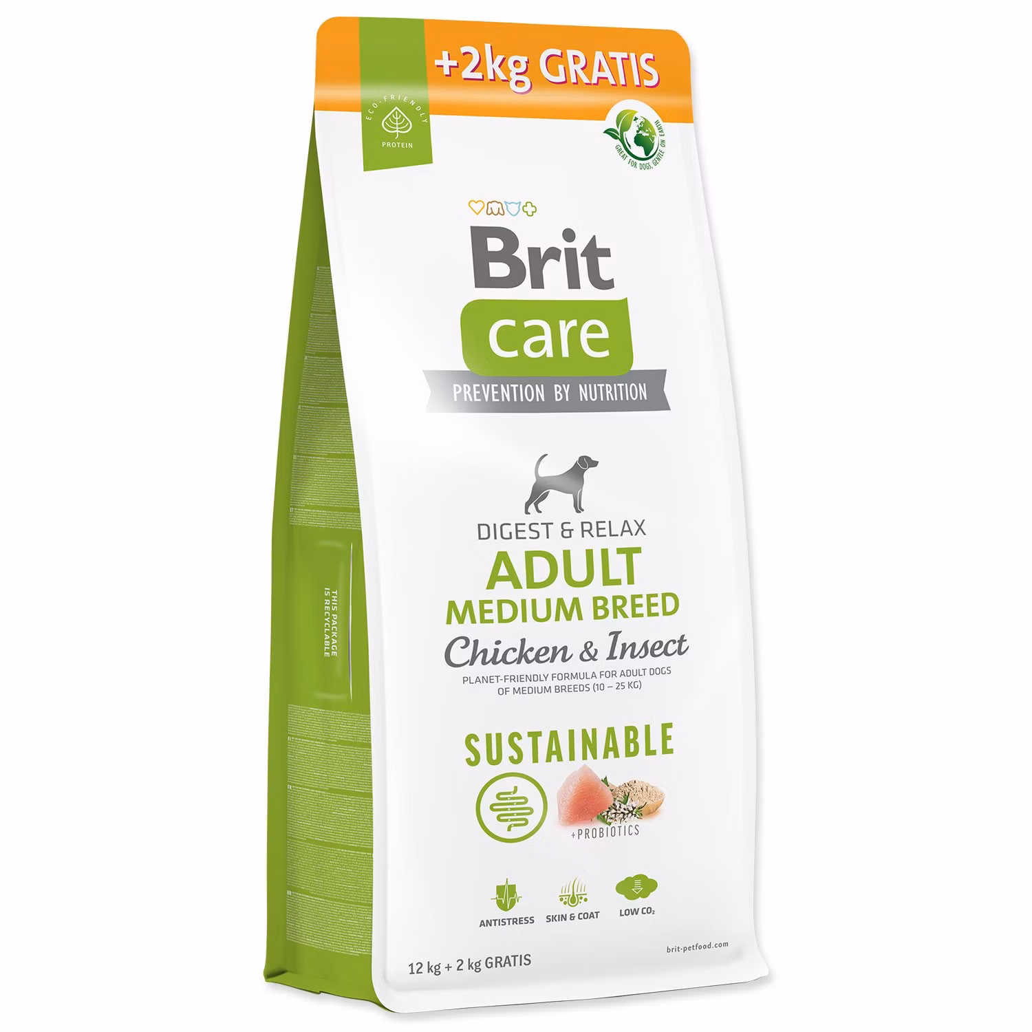 Krmivo Brit Care Dog Sustainable Adult Medium Breed 12+2kg
