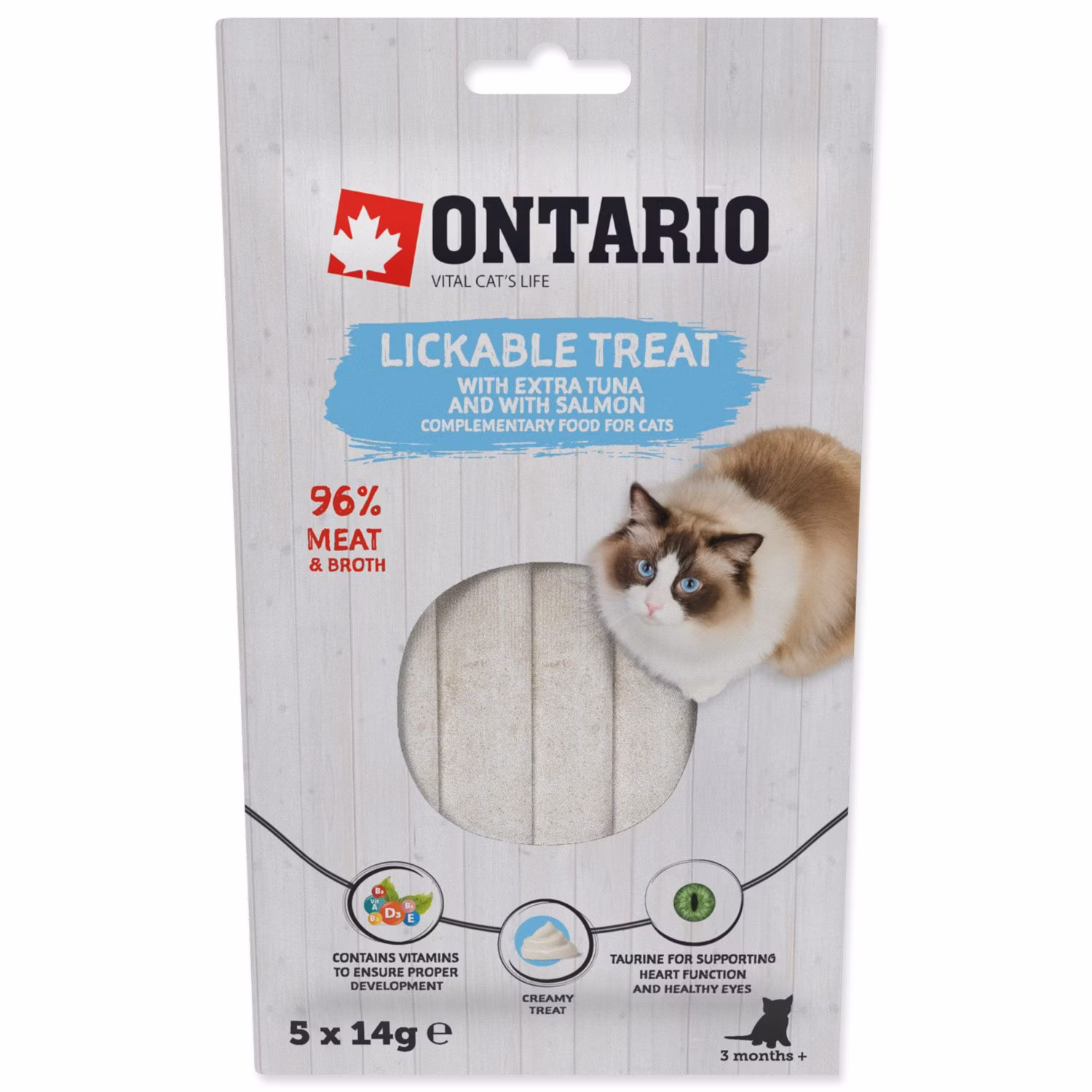 Pochúťka Ontario lízacia extra tuniak a losos 5x14g