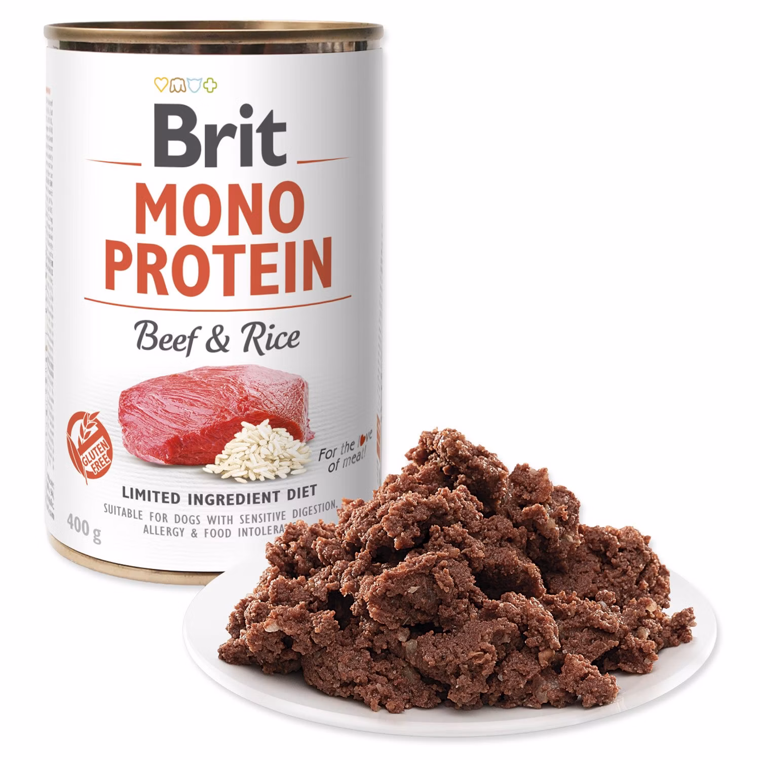Konzerva Brit Mono protein hovädzie s ryžou 400g