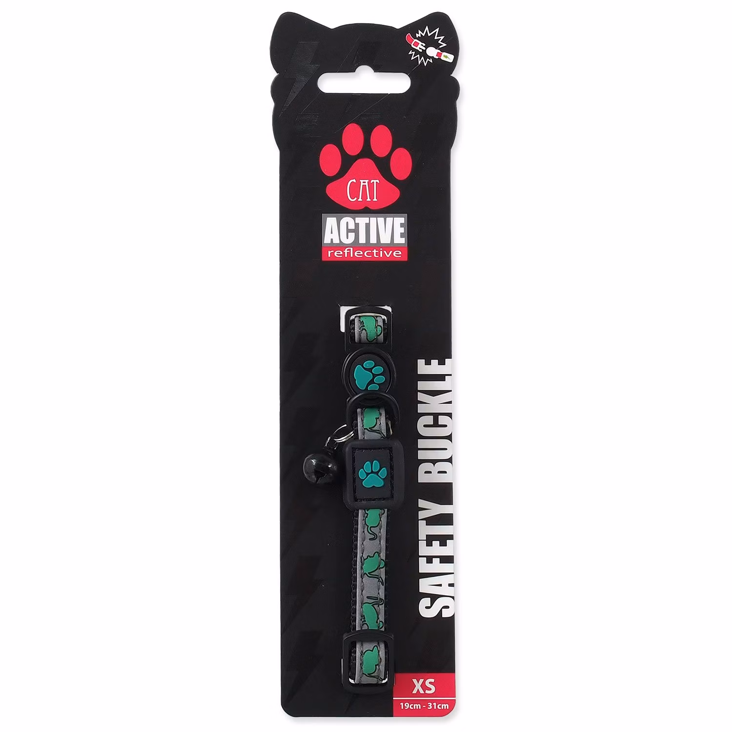 Obojok Active Cat Reflective XS limetka 1x19-31cm