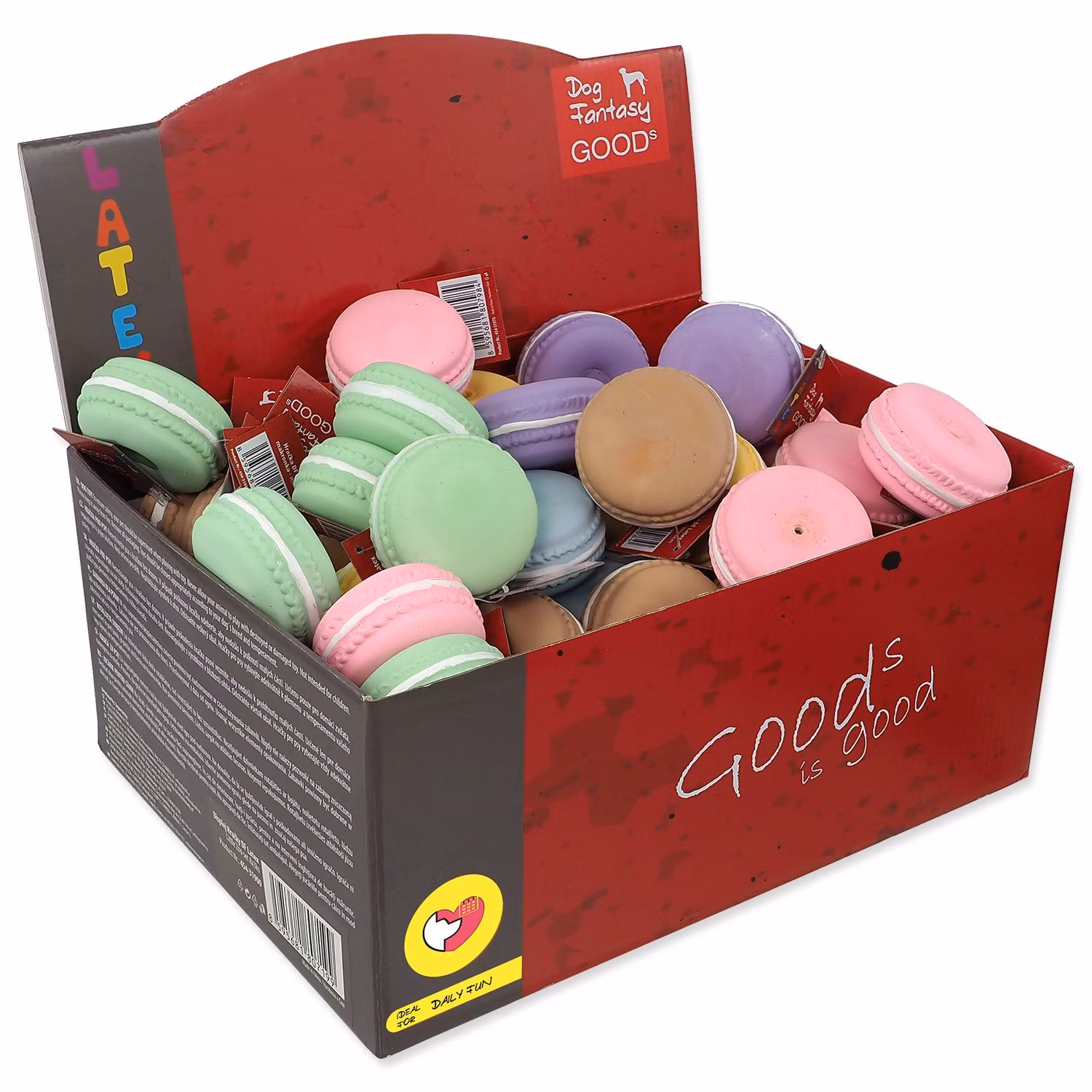 Displej Hračky Dog Fantasy Latex Macaroon set 60ks