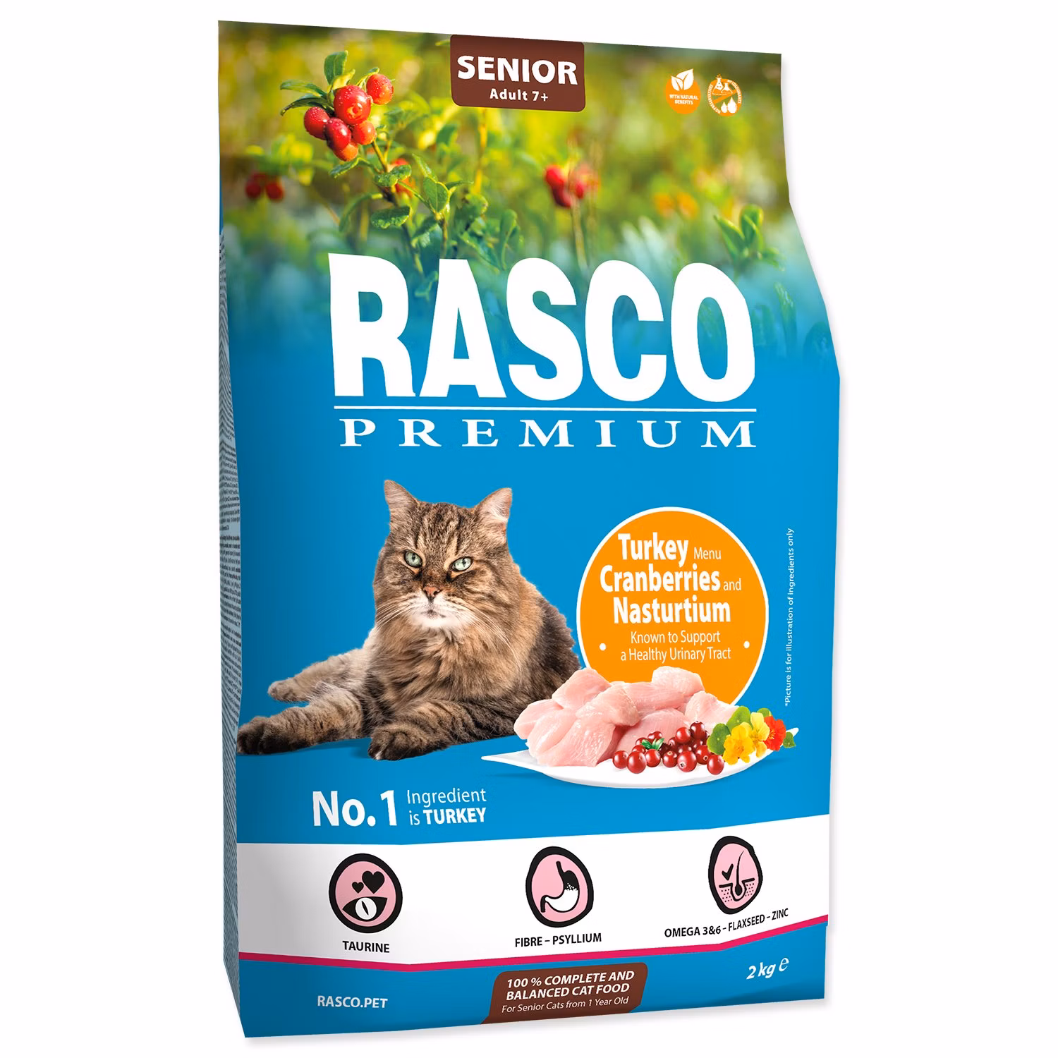 Krmivo Rasco Premium Senior morka s brusnicou a kapucínkou 2kg