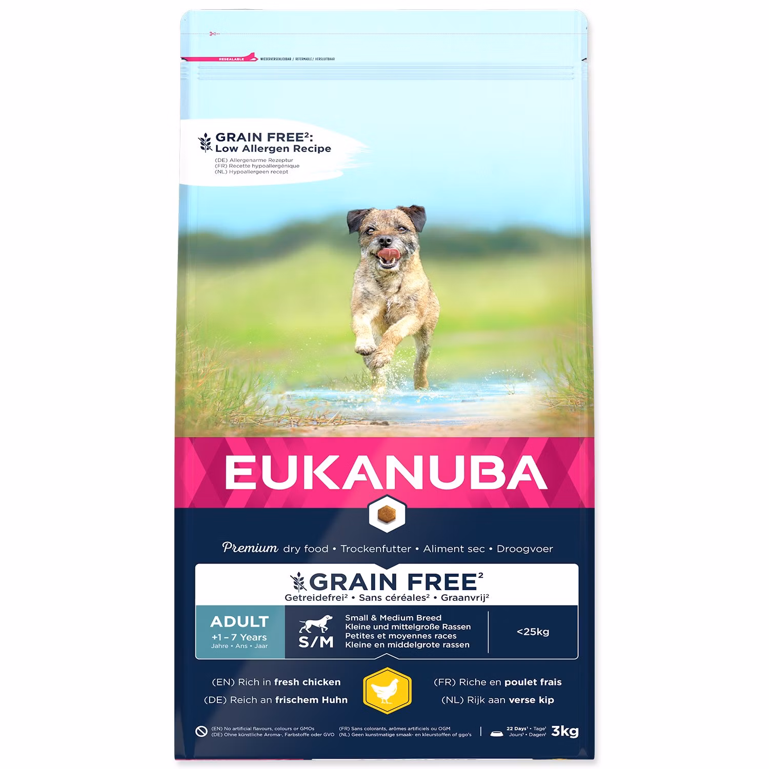 Krmivo EUKANUBA Adult Small & Medium Grain Free Chicken 3kg