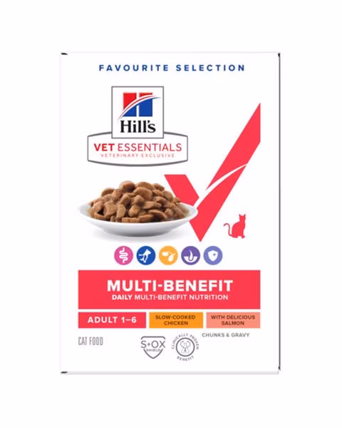 HILLS VE Feline Mulri Benefit Adult Chicken/Salmon/Multipack KAPSIČKA 1 bal./12x85 g NEW
