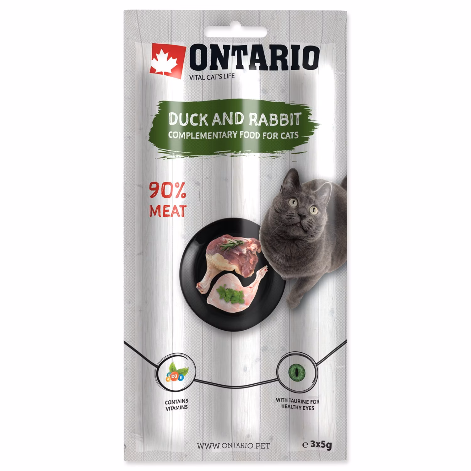 Pochúťka Ontario kačka a králik, tyčinky 3x5g
