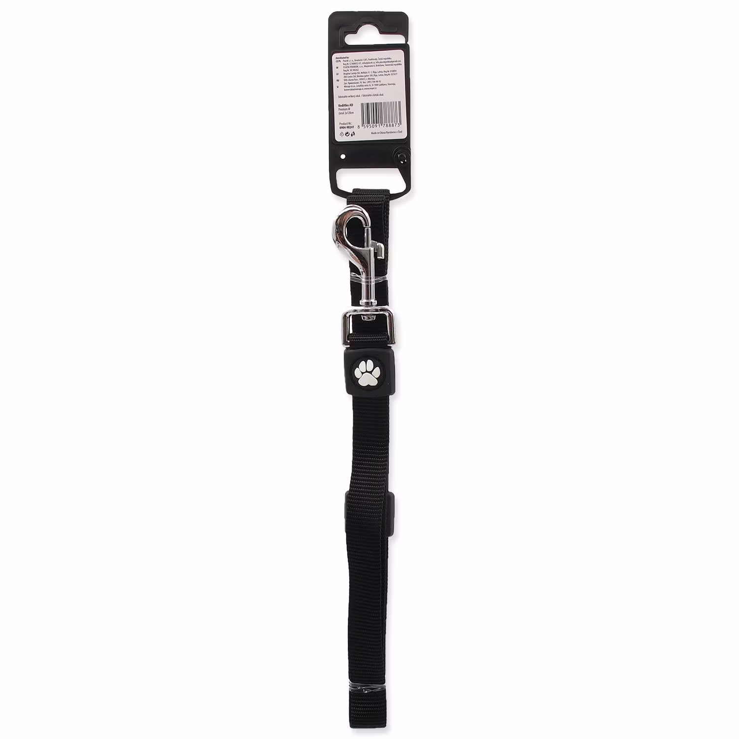 Vodítko Active Dog Premium M čierne 2x120cm