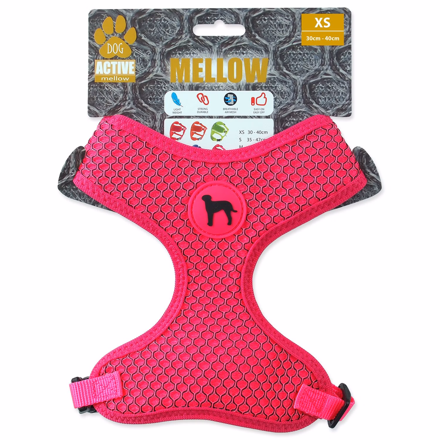 Postroj Active Dog Mellow XS ružový 1,5x30-40cm