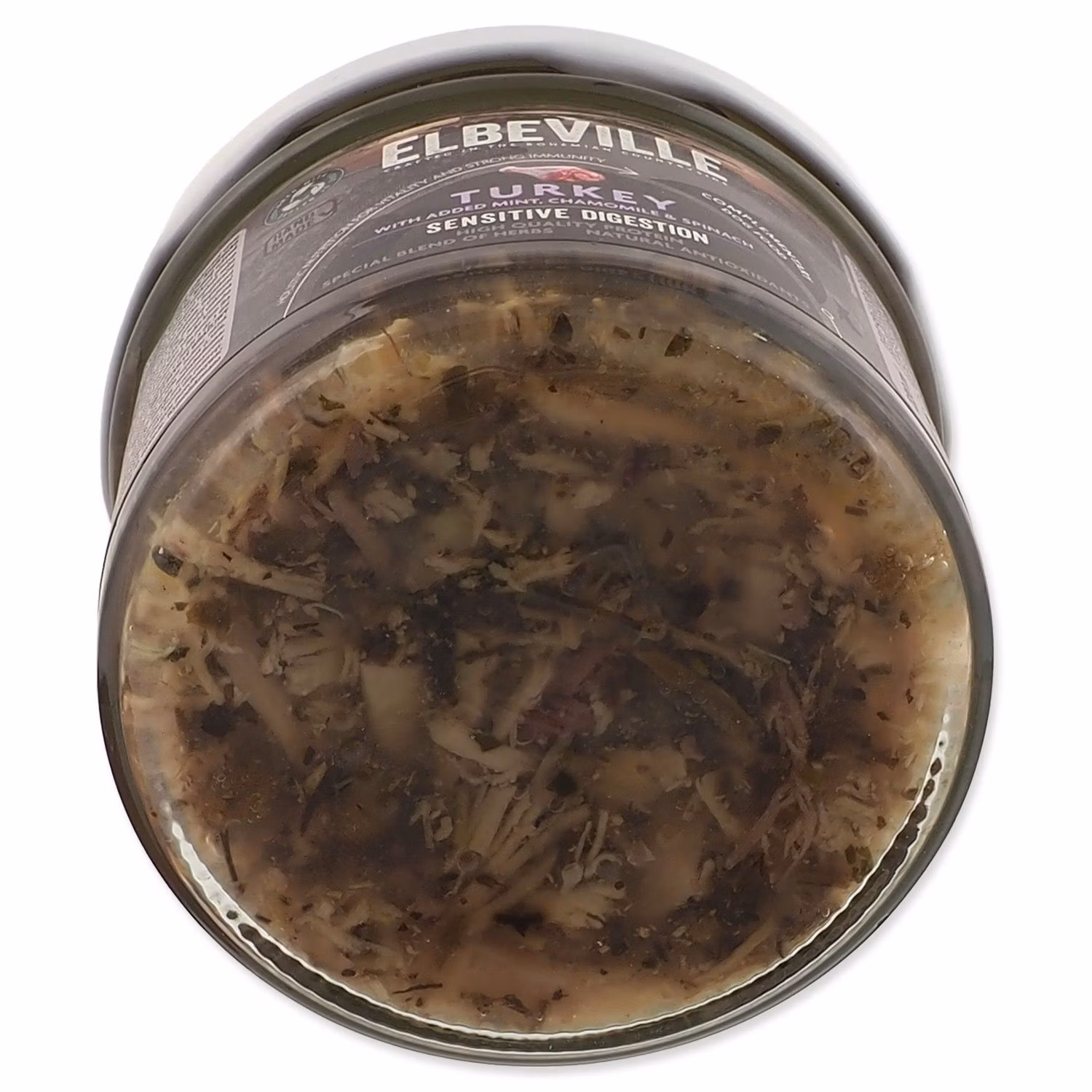 Pohár Elbeville Dog Sensitive Digestion, morčacie s pridanou mätou, harmančekom a špenátom 220ml