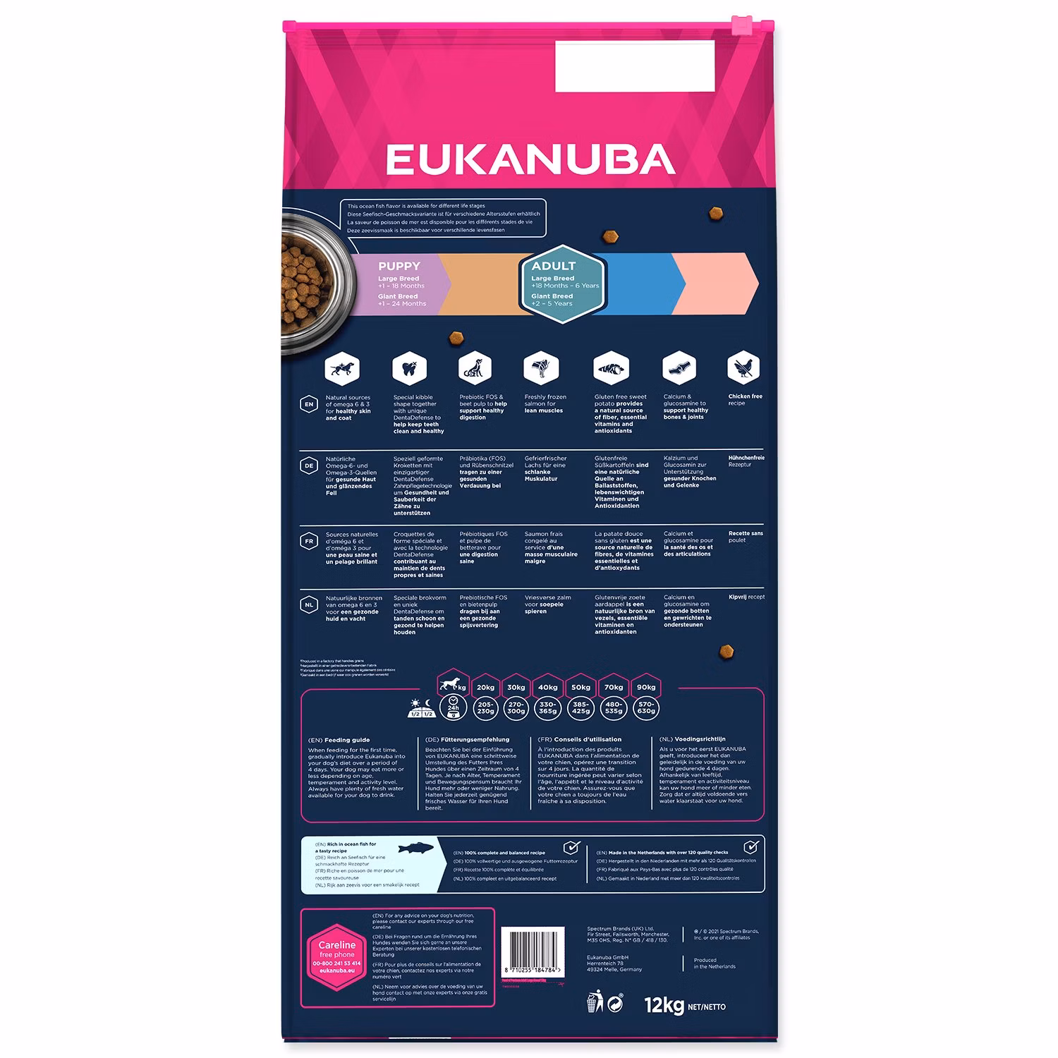 Krmivo EUKANUBA Adult Large & Giant Grain Free Ocean Fish 12kg