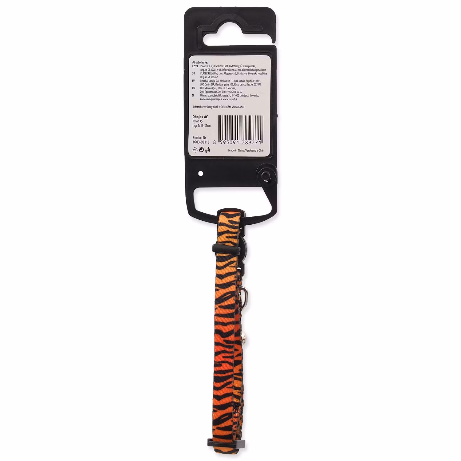 Obojok Active Cat nylon XS tiger 1x19-31cm